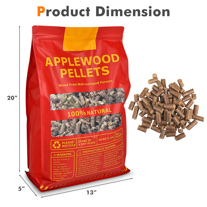 All Natural Hardwood Pellets with Fruity Flavour for Grilling Smoking Bake Roast BBQ