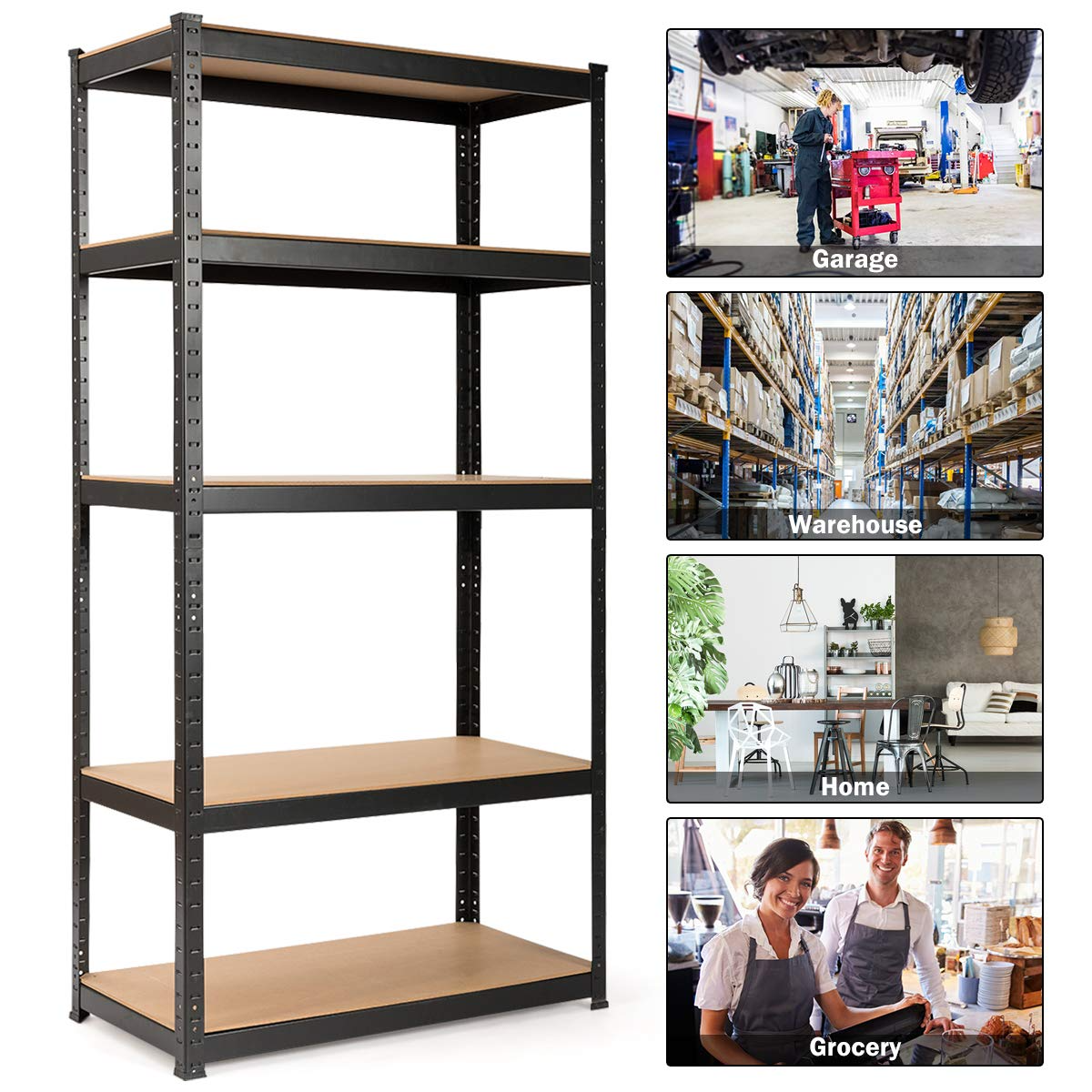 Storage Shelving Rack Utility Shelf 5-Tier | Heavy Duty 2750LBS Garage Shelves Shelving