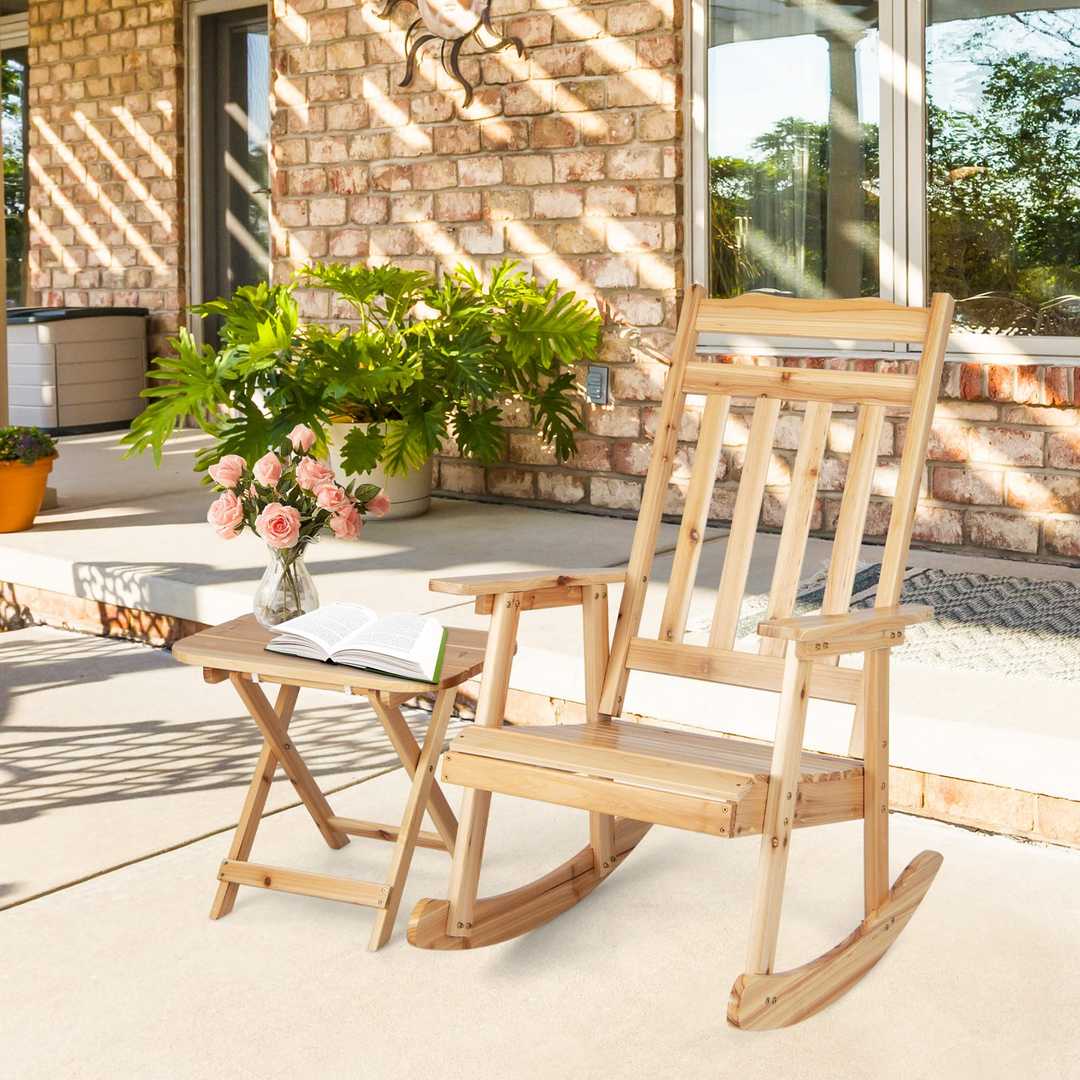 Giantex Outdoor Rocking Chairs Set - Front Rocking Chair