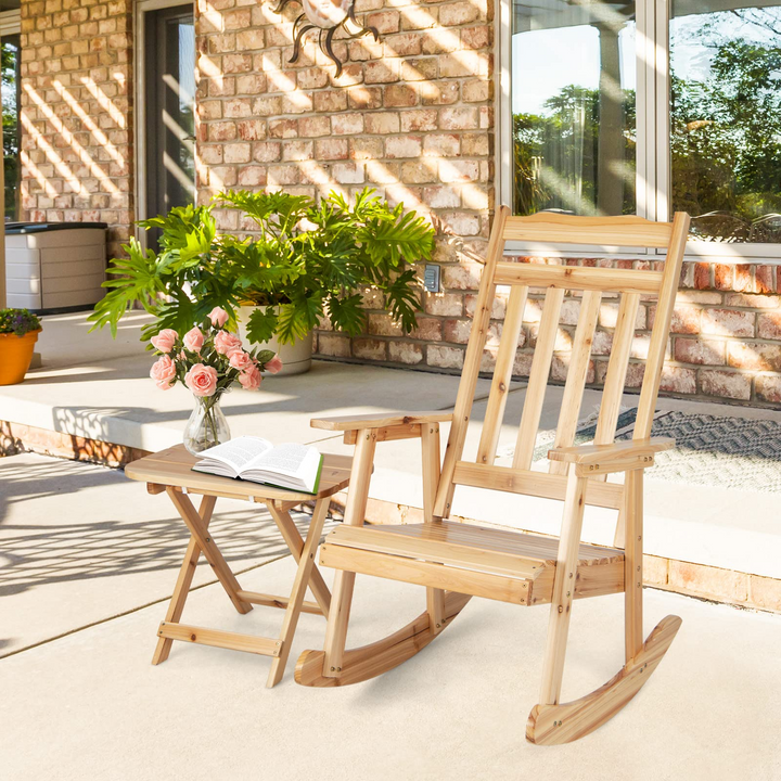 Giantex Outdoor Rocking Chairs Set - Front Rocking Chair