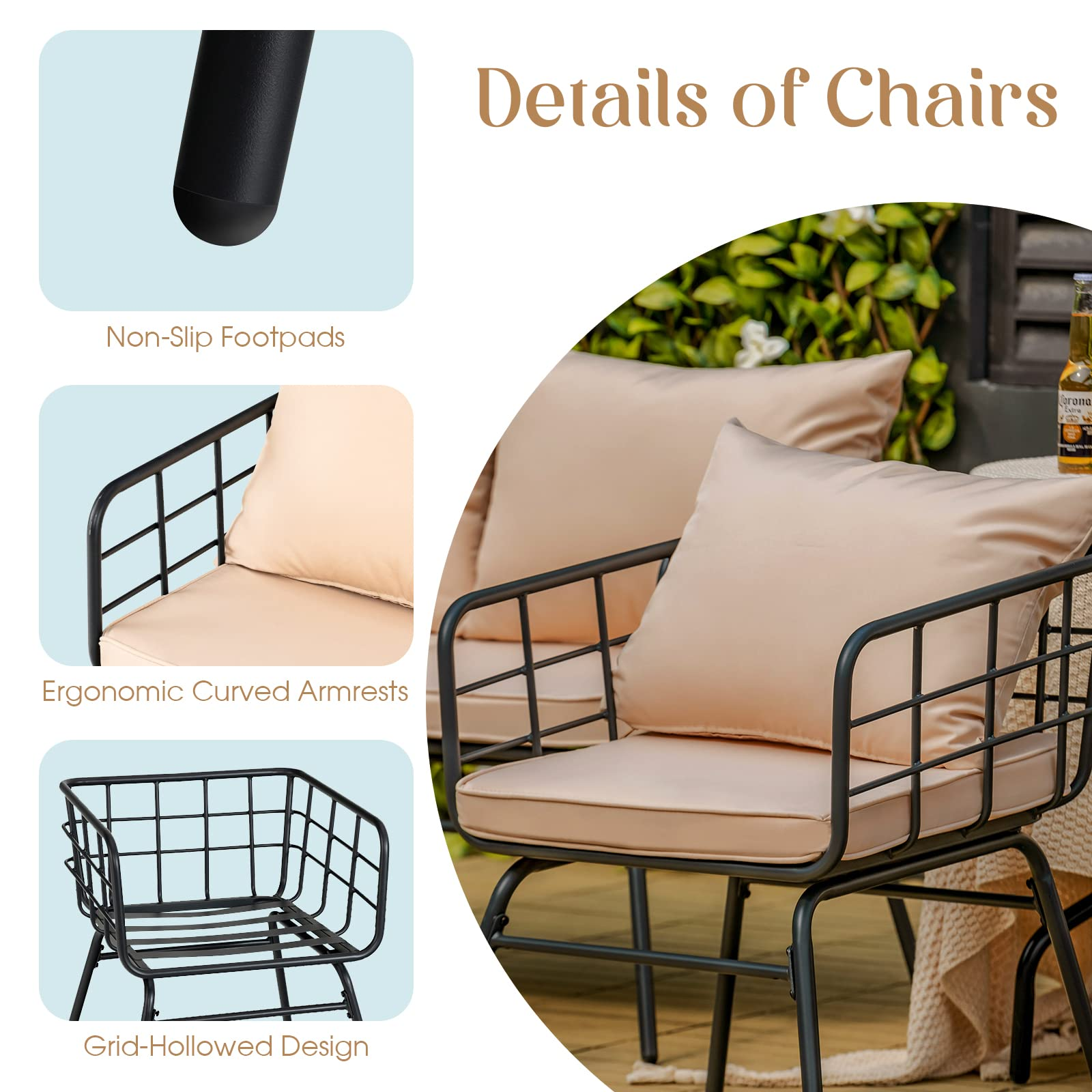 Giantex 4 Piece Patio Conversation Set