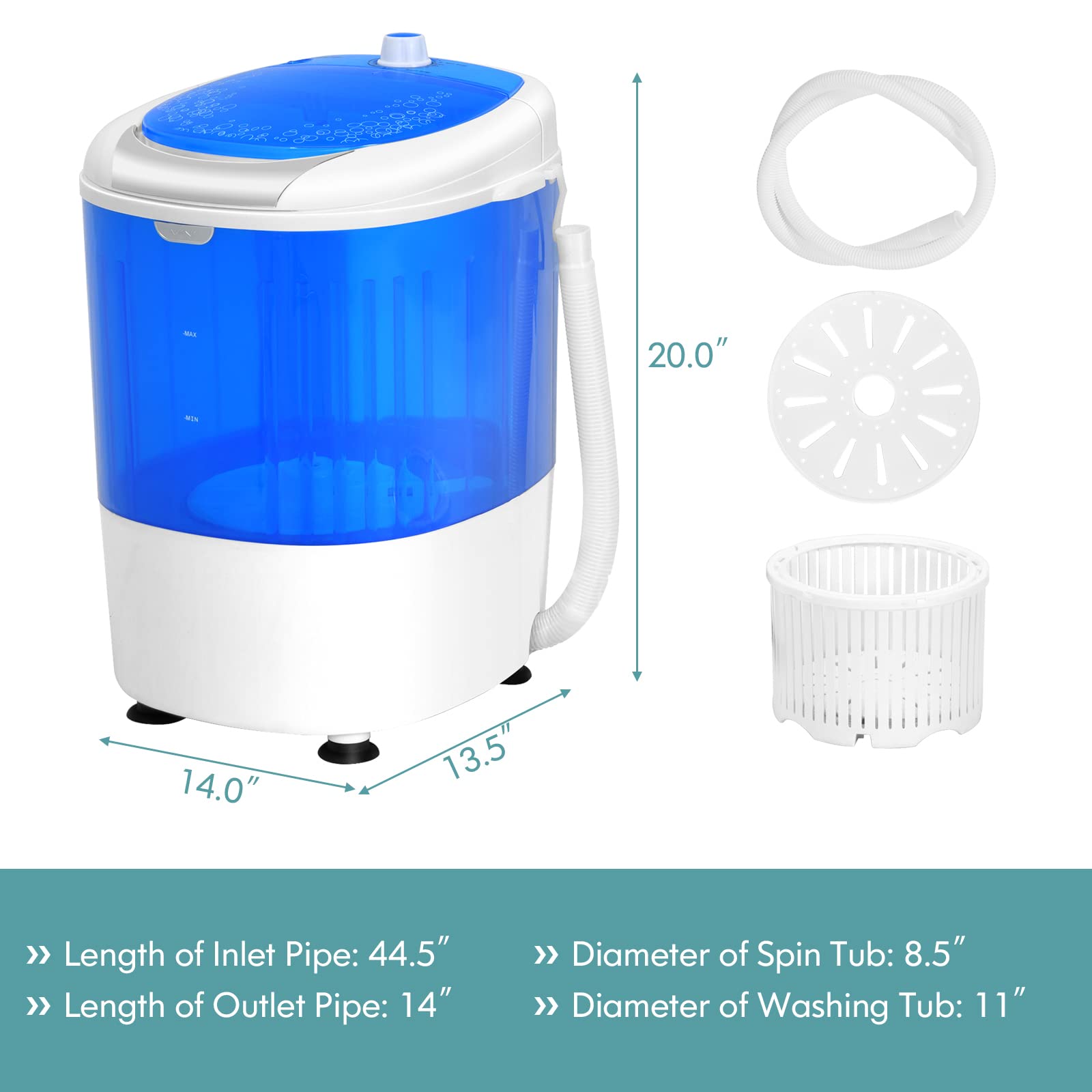 Giantex Portable Washing Machine, Mini Washer and Dryer Combo