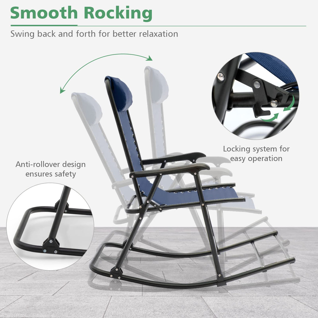 Giantex Rocking Camping Chair Folding - Outdoor Rocker Camping Chair