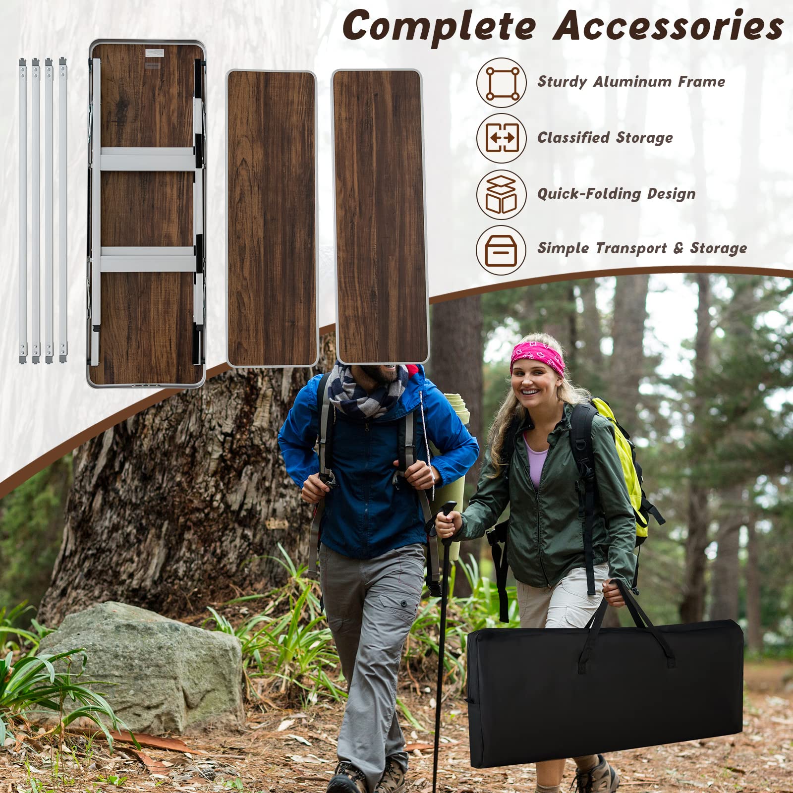 Folding Camping Table - Giantex
