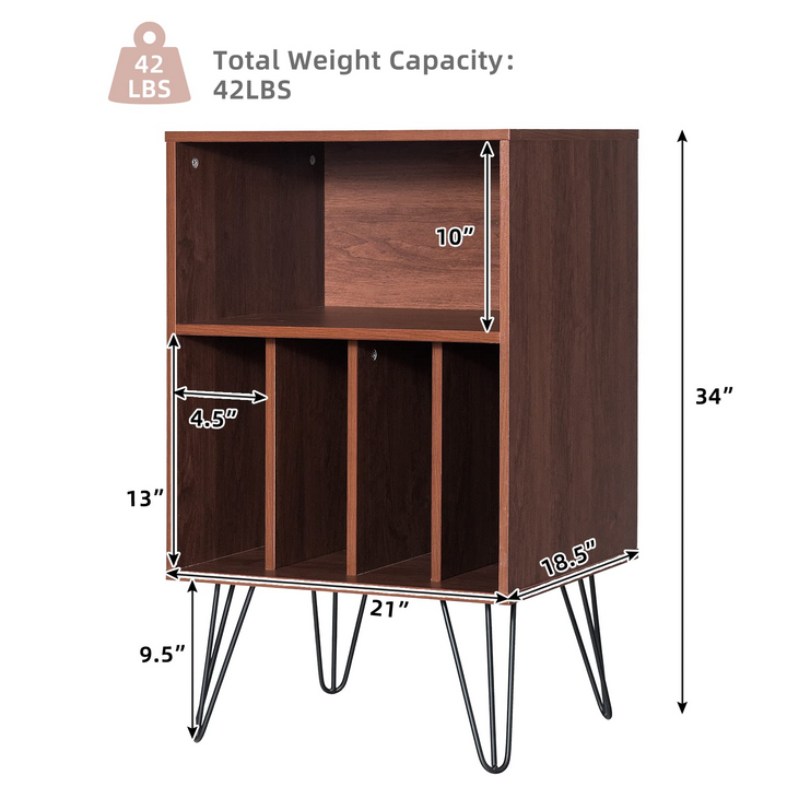Giantex End Table Record Player Stand, Turntable Stand Record Storage Cabinet