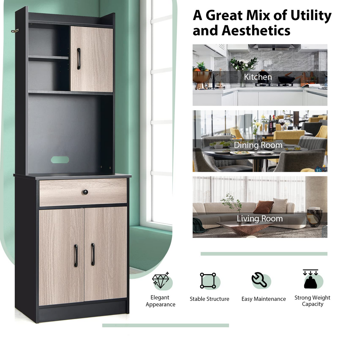Giantex Kitchen Sideboard, Tall Buffet Hutch Cabinet