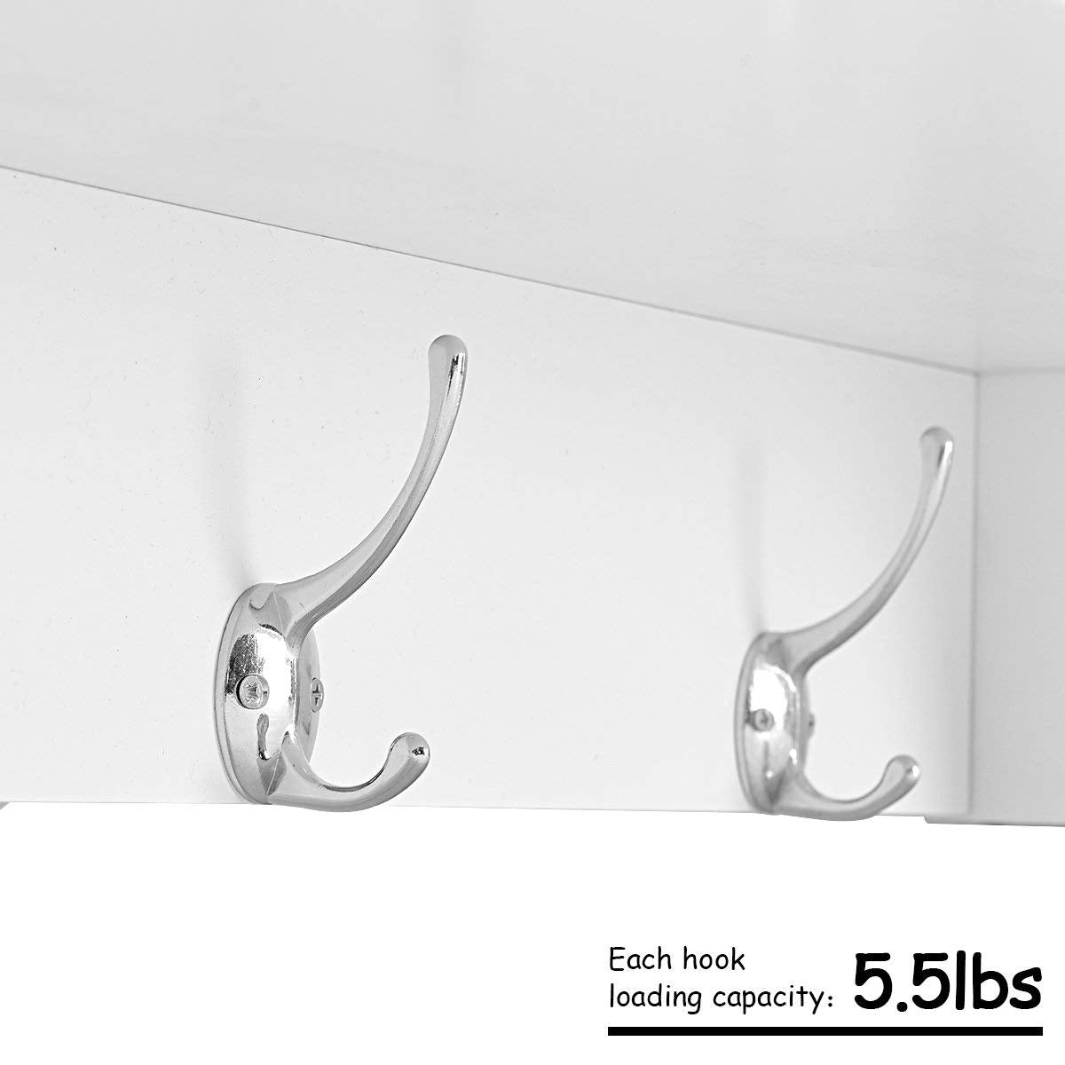 Giantex Hanging Shelf with Hooks Wall Mount Cubby Organizer with 4 Dual Hooks and Storage for Entryway