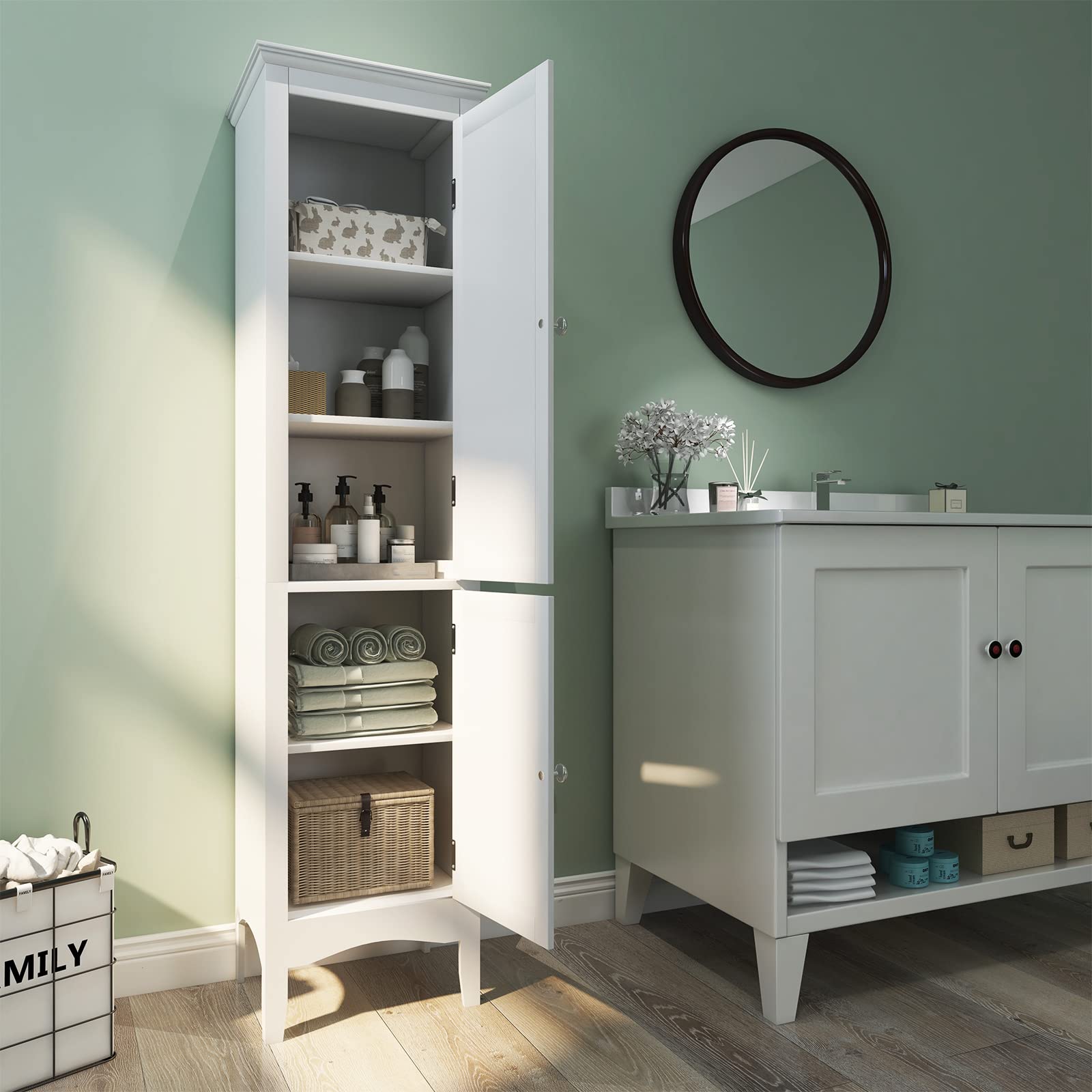 Giantex Bathroom Tall Storage Cabinet