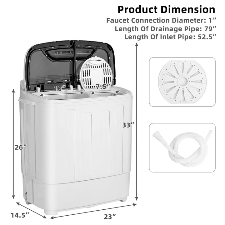 Giantex Portable Washing Machine, 13lbs Mini Twin Tub