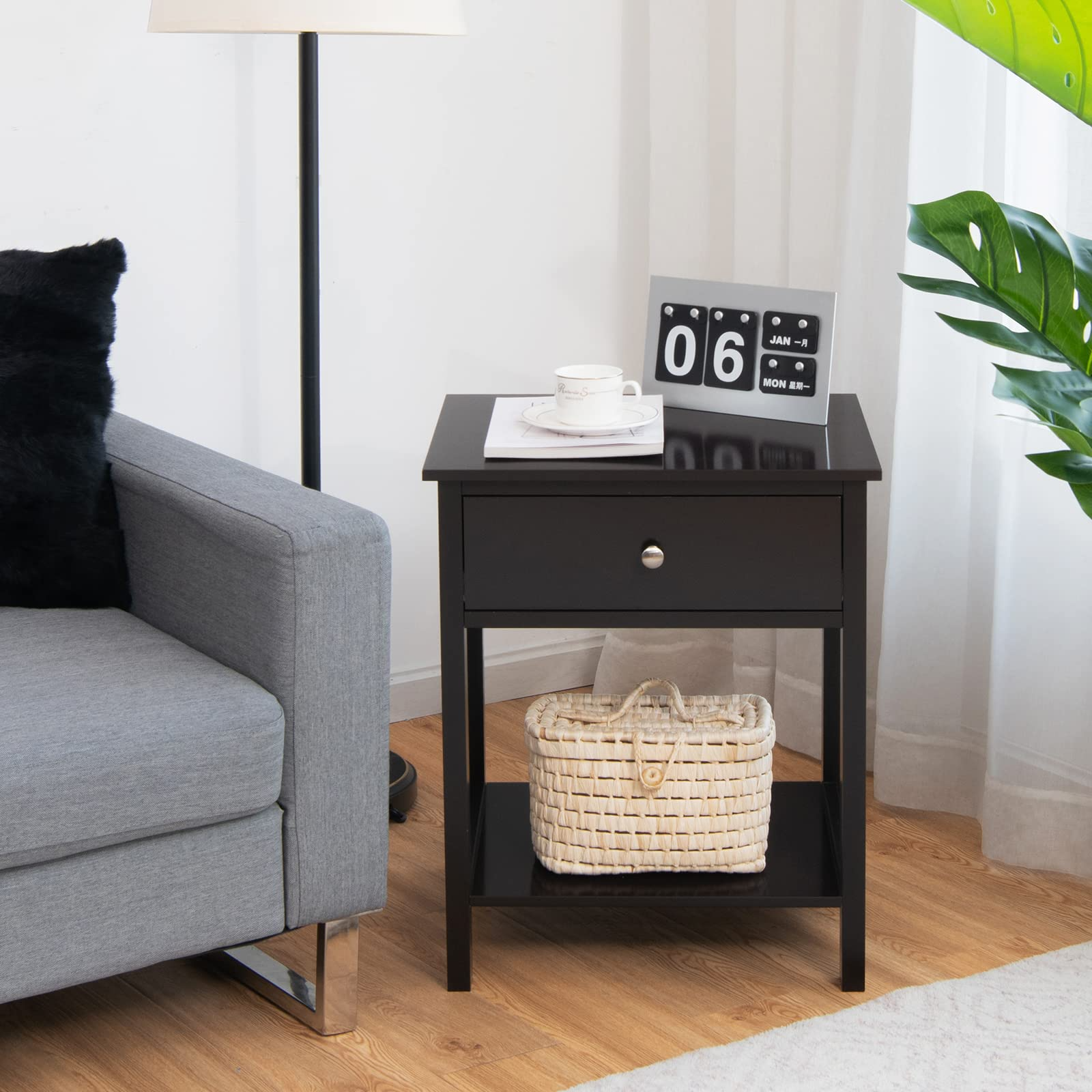 Multifunctional Bedside Sofa Side Table, Accent Home Furniture w/Stable Frame