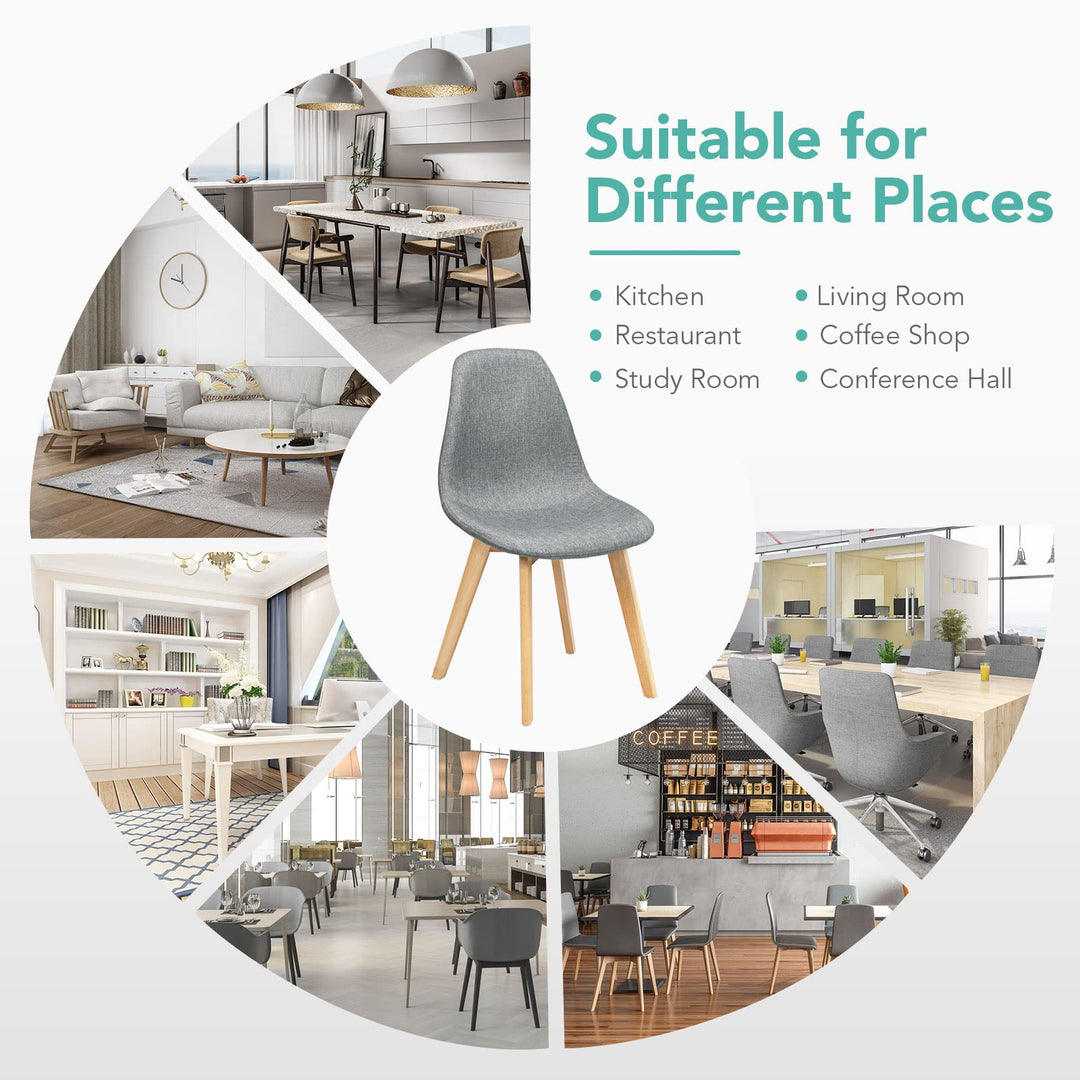 Set of 2 or 4 Kitchen Dining Chairs Gray