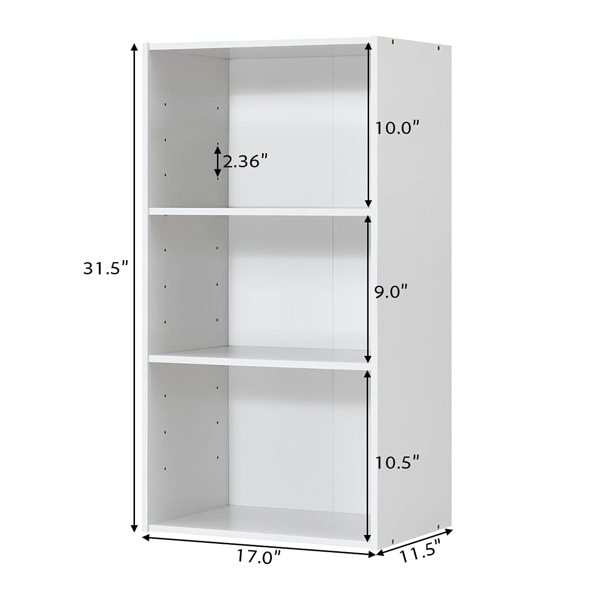 3 Shelf Bookcase Book Shelves Open Storage Cabinet