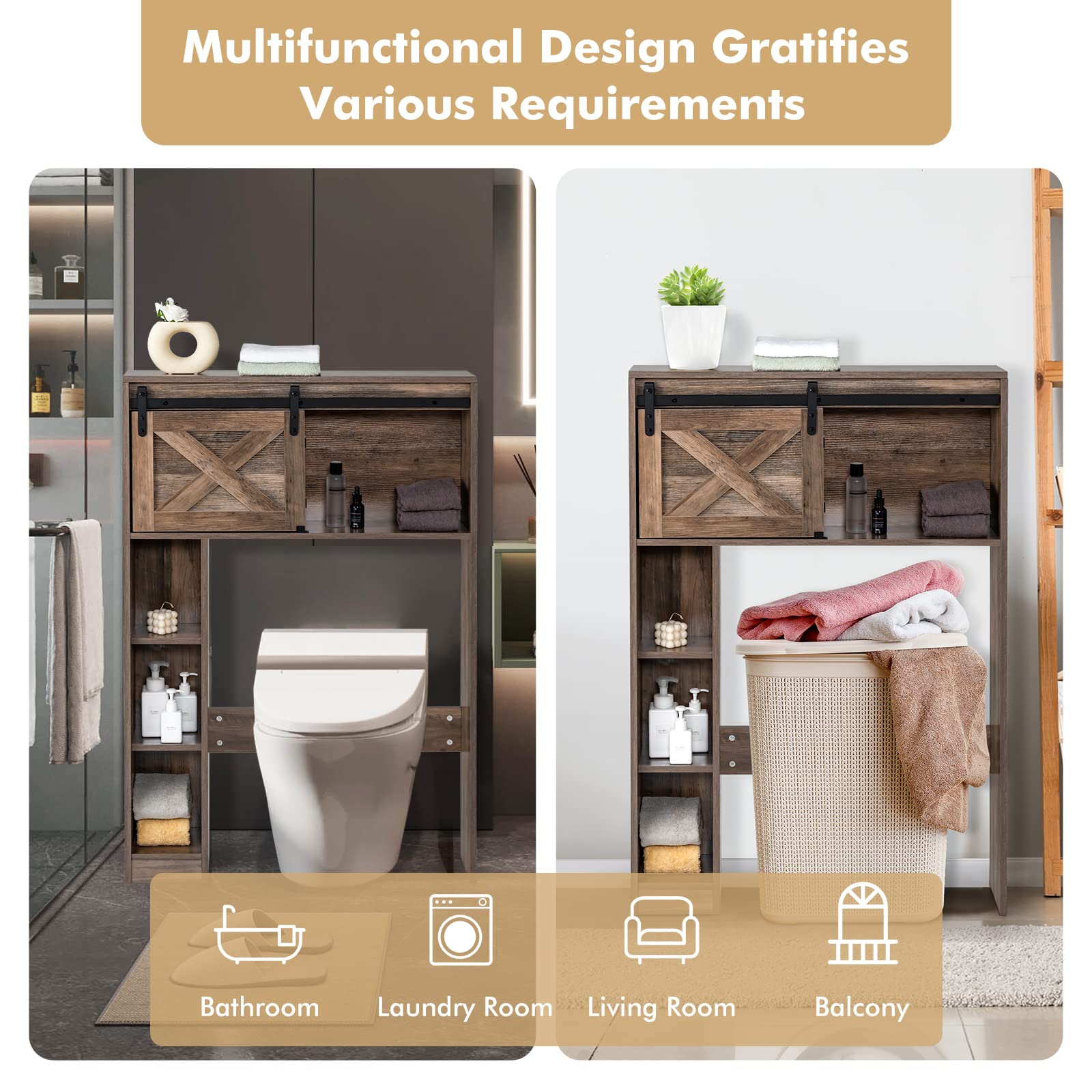 Over The Toilet Storage Cabinet - Giantex