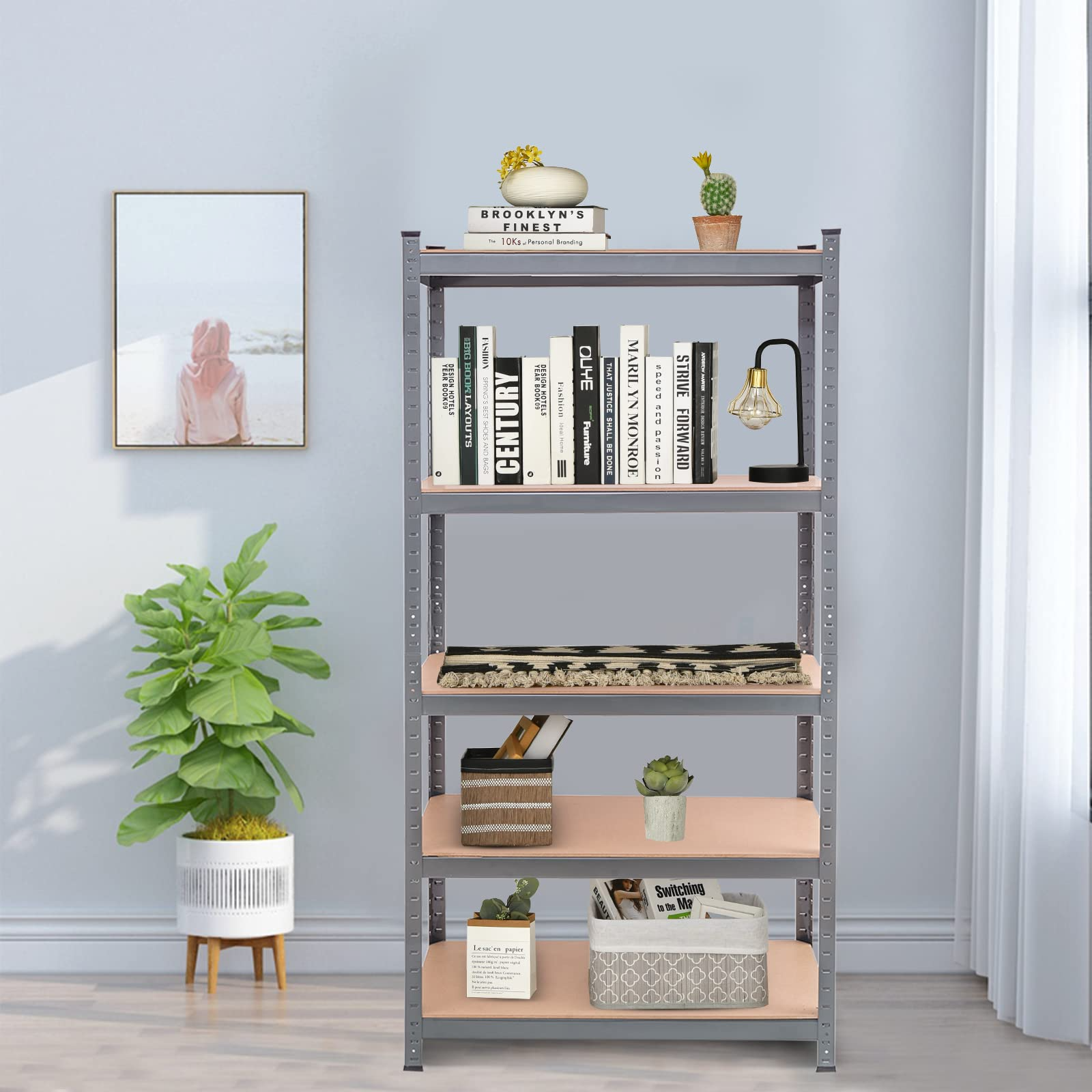 Storage Shelving Rack Utility Shelf 5-Tier | Heavy Duty 2750LBS Garage Shelves Shelving