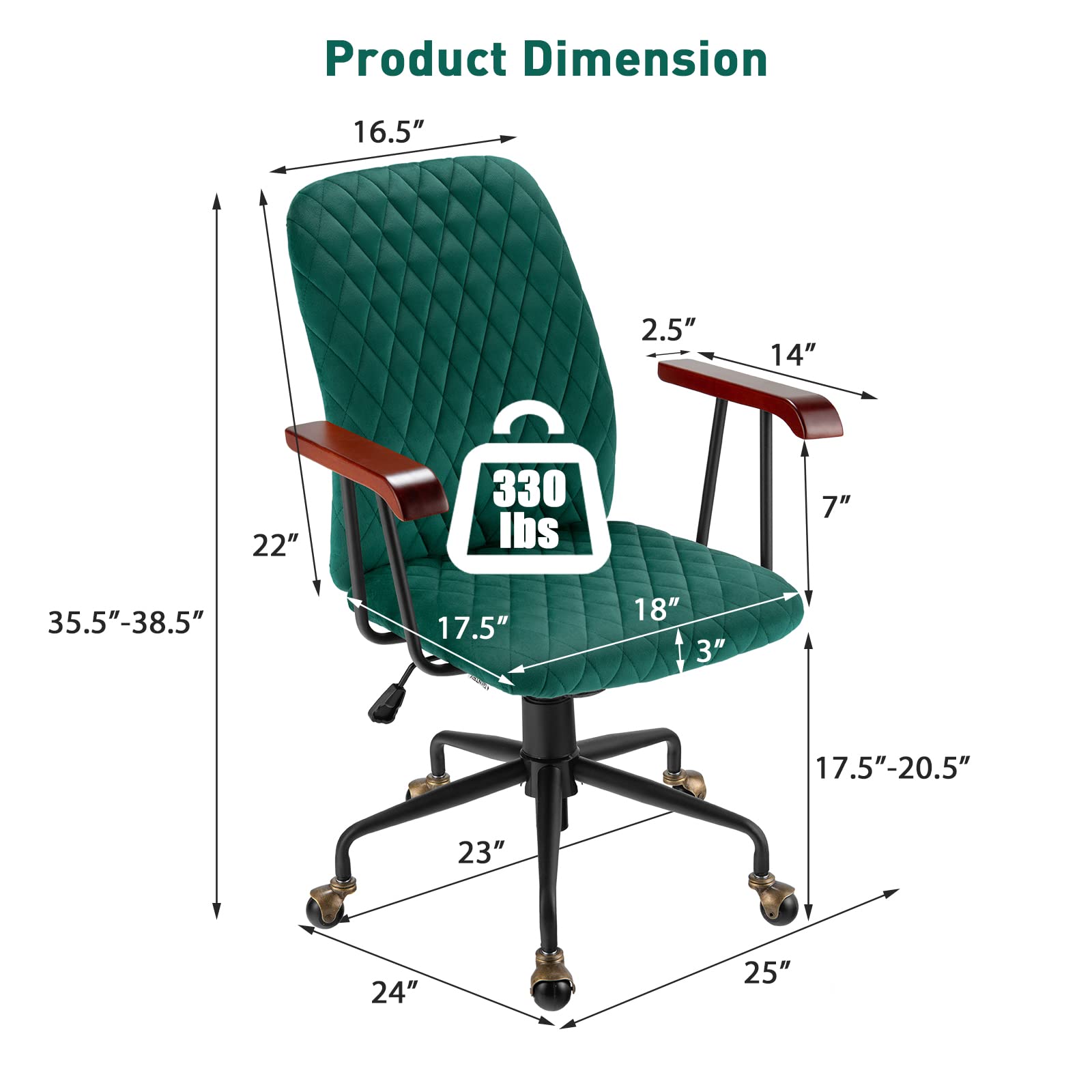 Giantex Velvet Home Office Desk Chair
