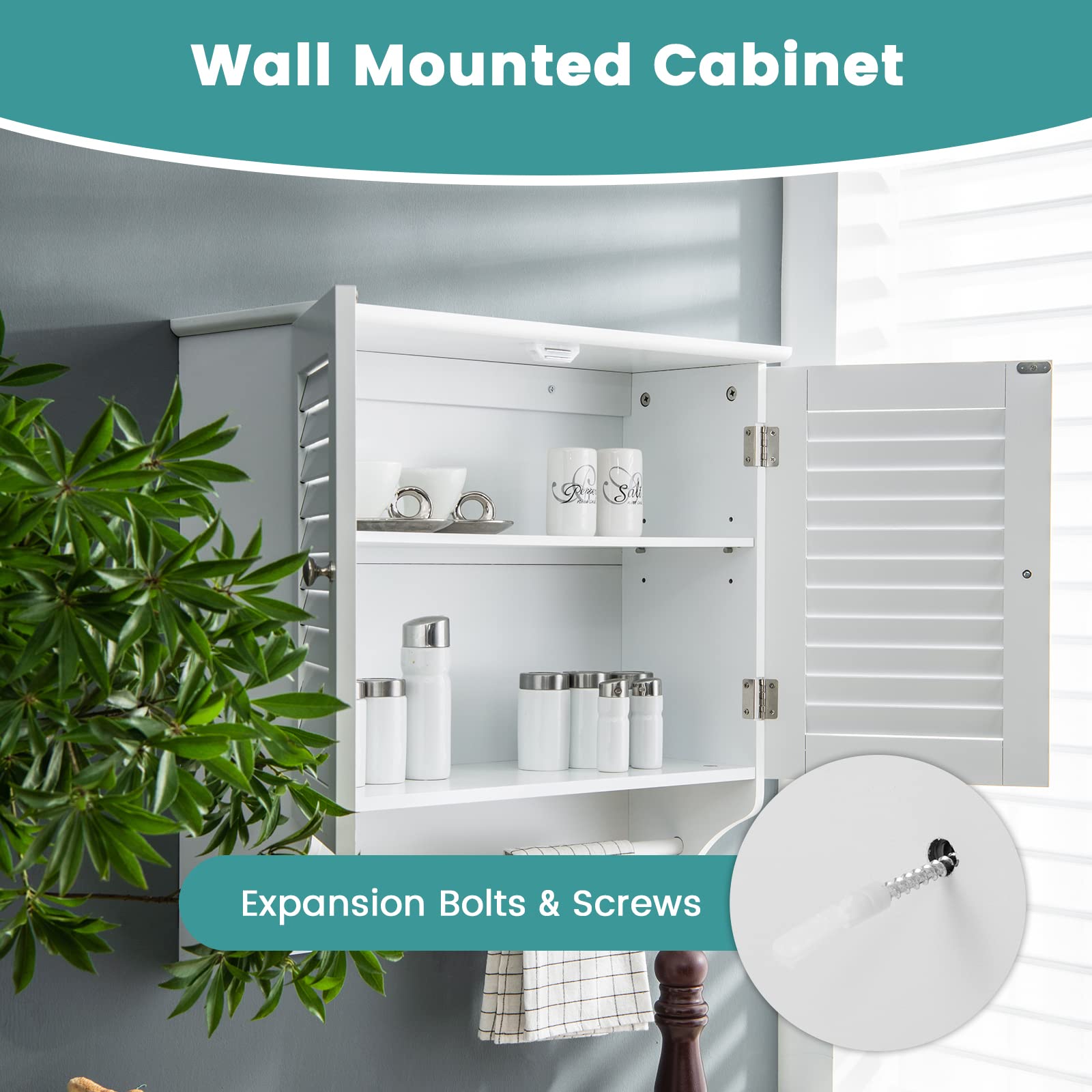 Giantex Bathroom Cabinet Wall Mounted - Hanging Medicine Cabinet