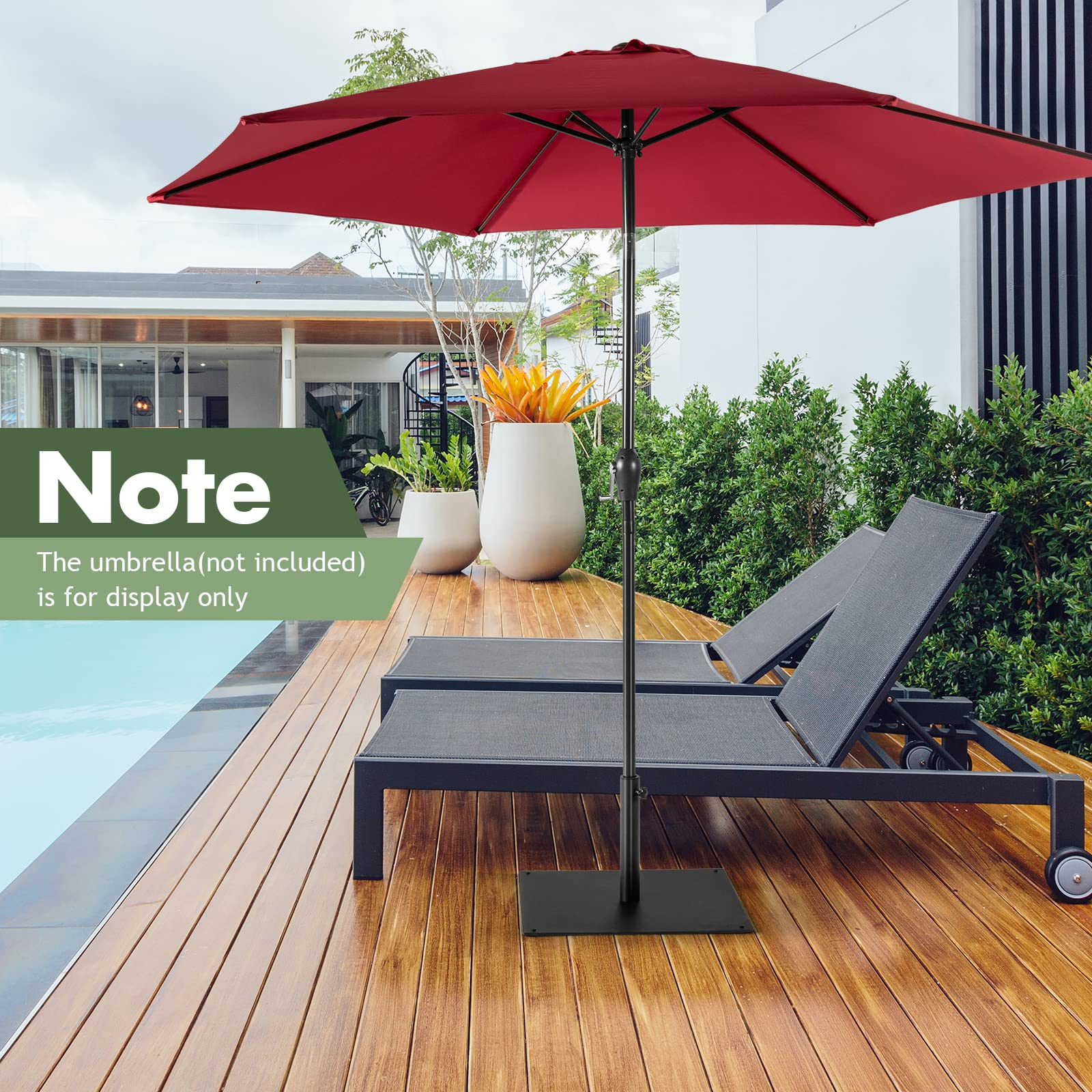 42lbs Patio Umbrella Base, Suitable for 1.6''-1.9'' Umbrella Poles