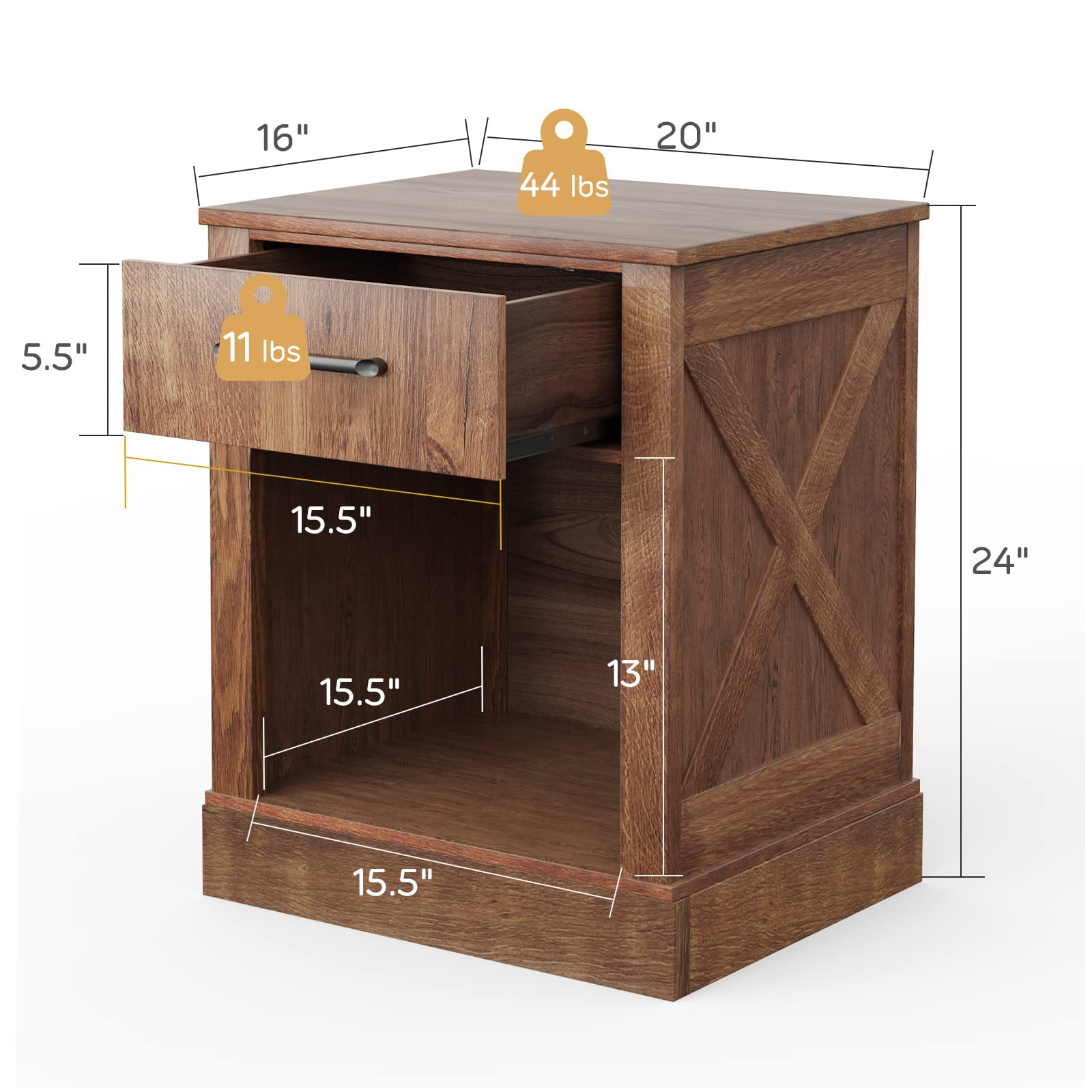 Wooden Sofa Side Table for Bedroom Office Study