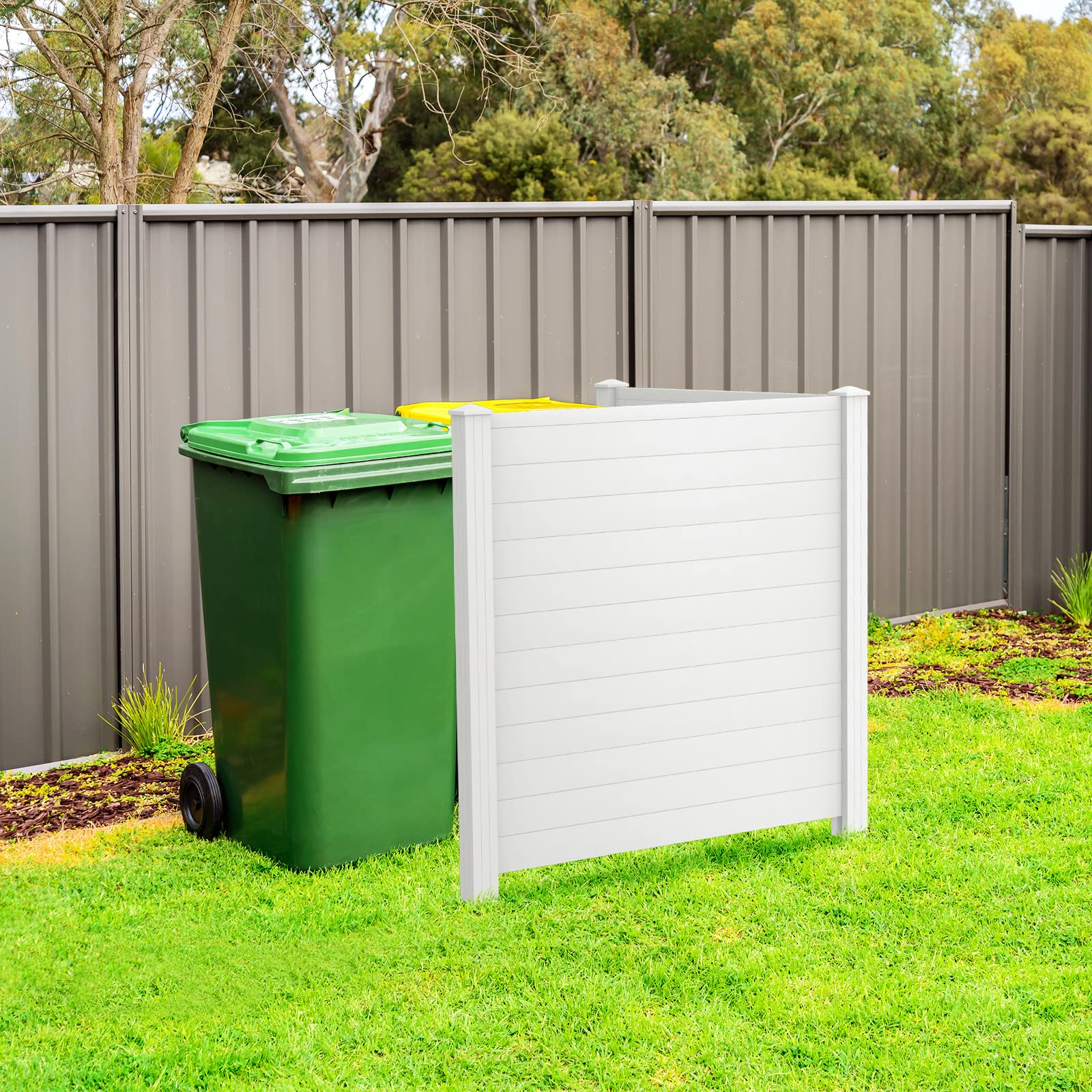 Trash Can Enclosure with 3 Stakes - GiantexTrash Can Enclosure with 3 Stakes - Giantex