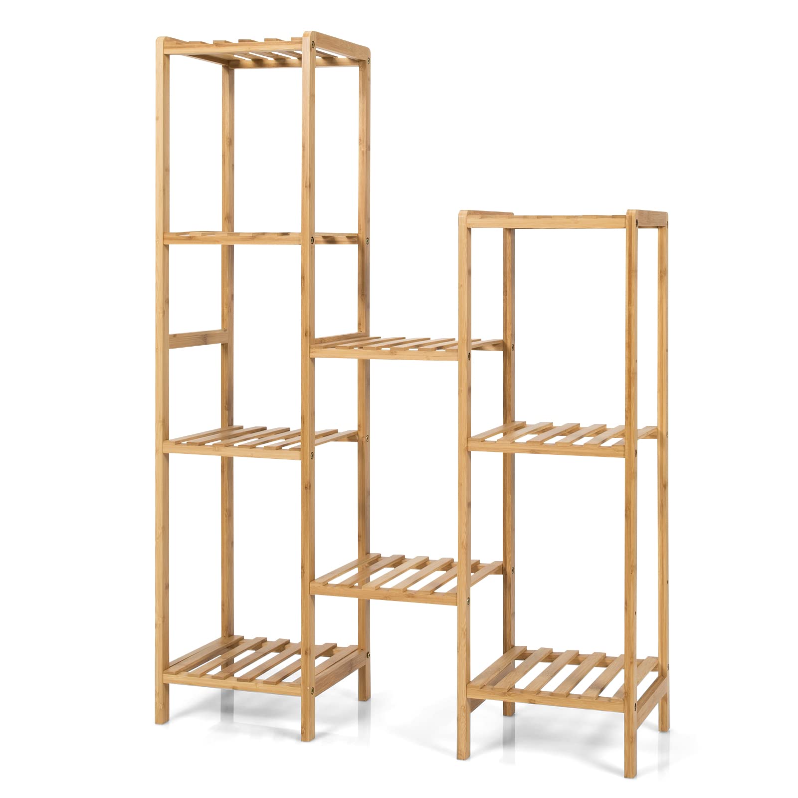 Giantex 9 Tiers Bamboo Plant Stand for Indoor Plants Multiple, Plant Shelf Flower Pots Holder