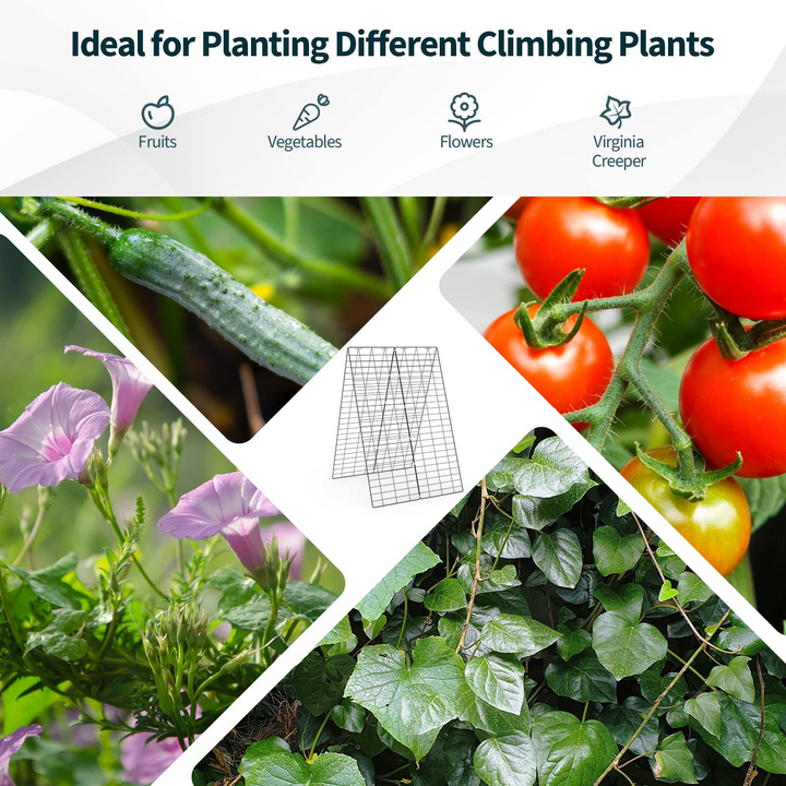 8 Panels Cucumber Trellis, A-Frame Garden Trellis for Plant Climbing
