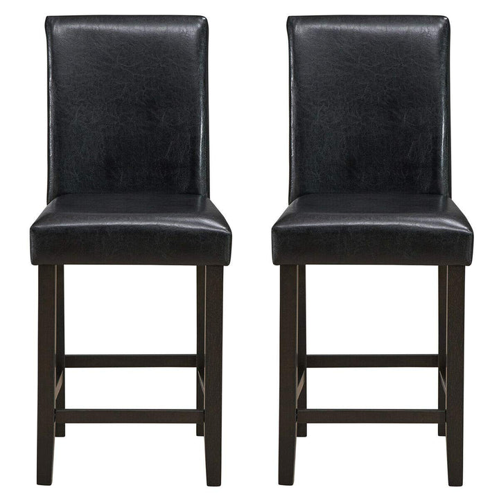 Giantex 25 inch Wooden Vintage Bar Chairs, Counter Stools w/ Upholstered Foam Cushion & Solid Rubber Wood Legs