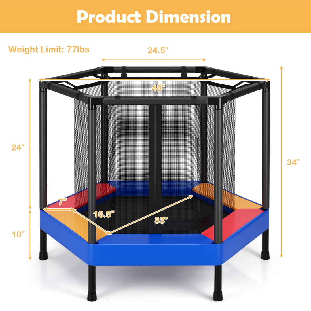 Outdoor Indoor Mini Recreational Round Trampoline -  Giantex