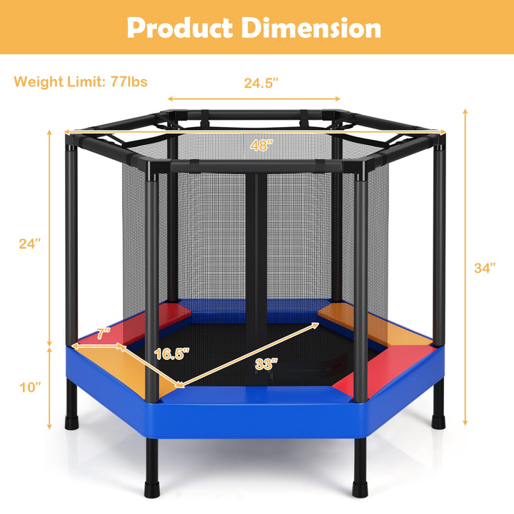 Outdoor Indoor Mini Recreational Round Trampoline -  Giantex
