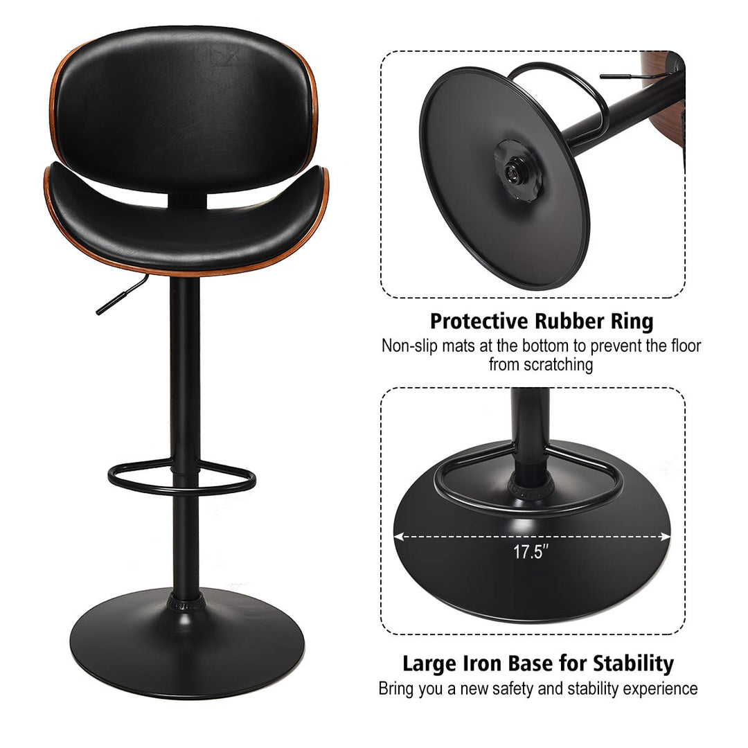 Giantex Bar Stools Set of 2, Adjustable Swivel Barstools with Back