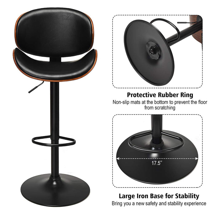 Giantex Bar Stools Set of 2, Adjustable Swivel Barstools with Back