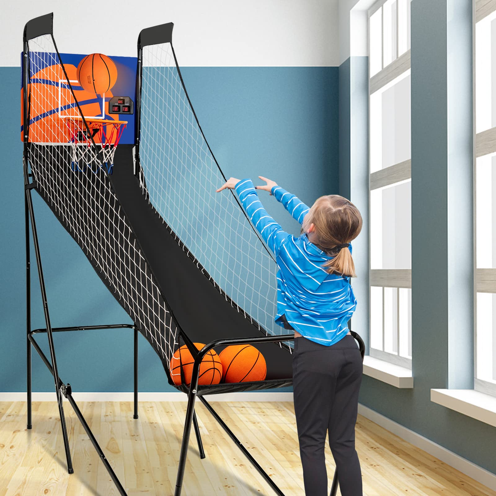 Foldable Electronic Arcade Basketball Game - Giantex