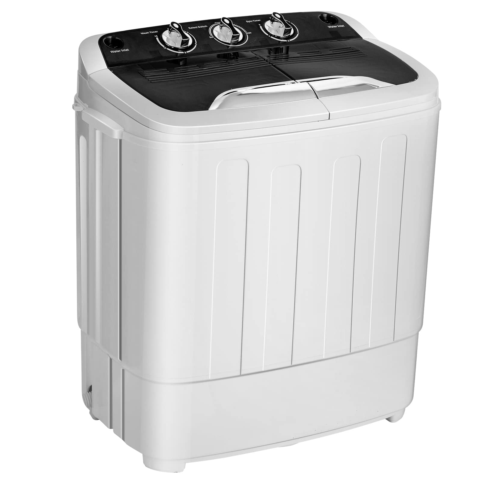 Giantex Portable Mini Compact Twin Tub Washing Machine 20lbs Washer Spain  Spinner Portable Washing Machine, Blue+ White