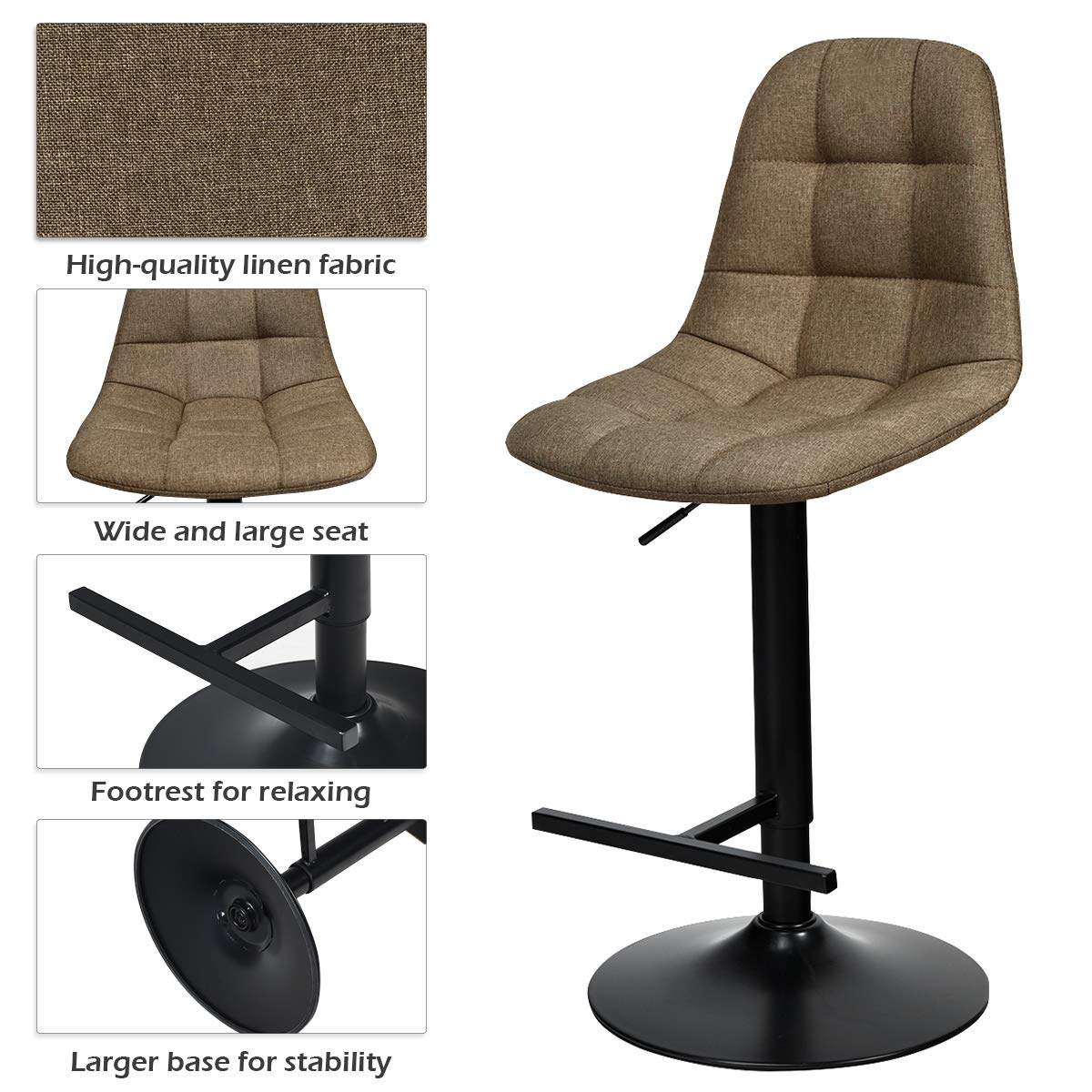 Armless Counter Height Chairs for Kitchen Dining Living Bistro Pub