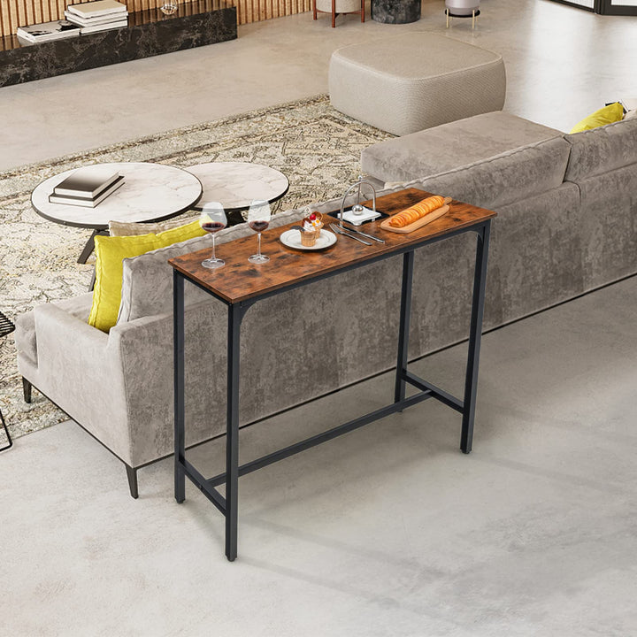 Giantex 48" Narrow Console Table - Long Bar Table, Rectangular Kitchen Dining Table