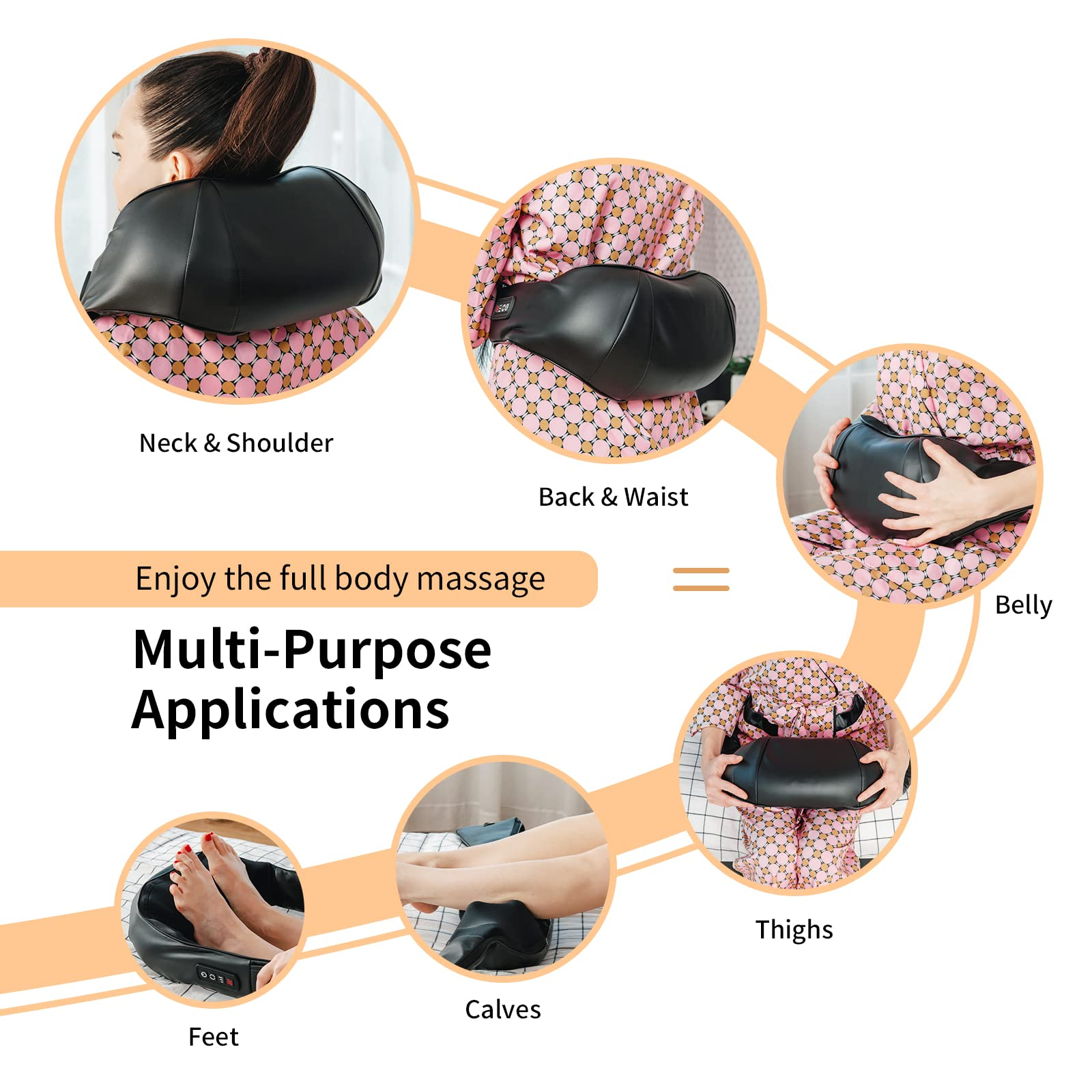 Giantex Shiatsu Neck Back and Shoulder Massager w/Heat, Deep Tissue 3D Kneading Massage Pillow for Back