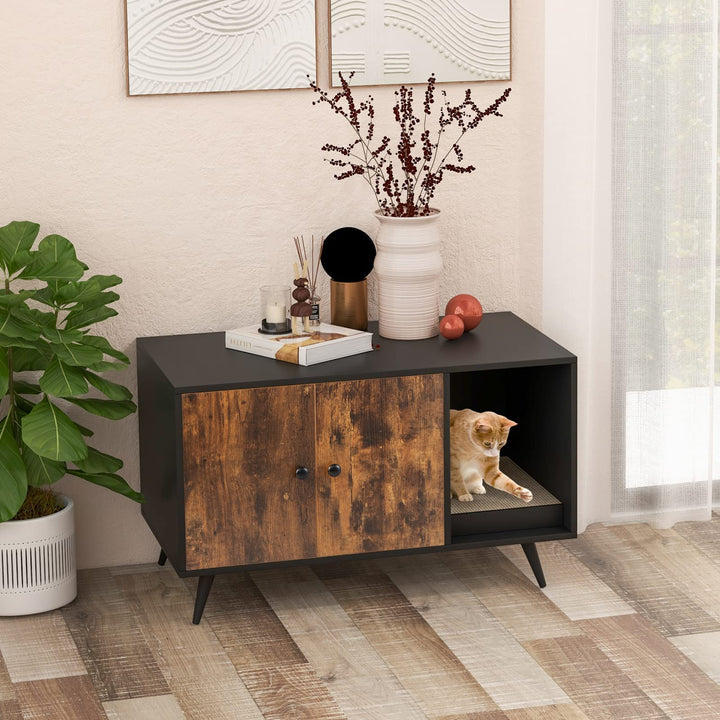 Giantex Cat Litter Box Enclosure, Hidden Cat Washroom Furniture