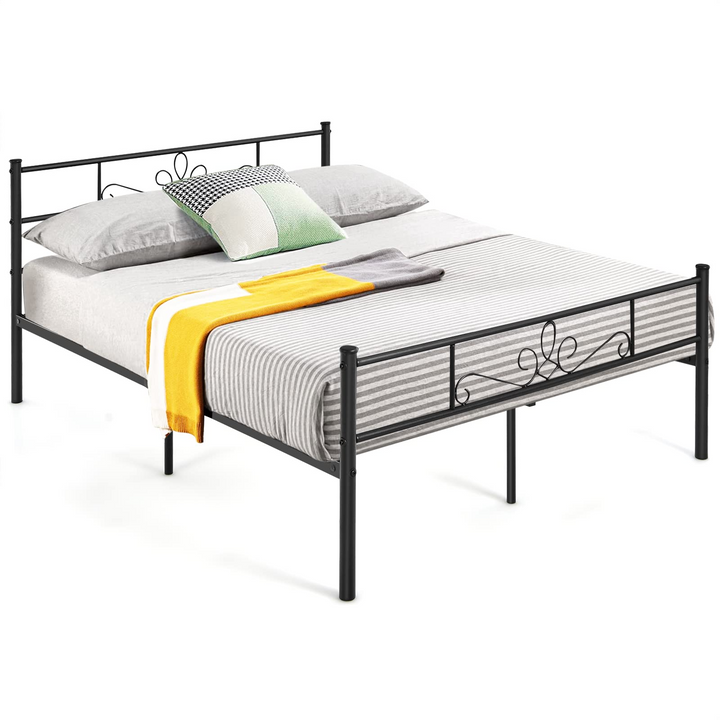 Mattress Foundation w/Heavy Duty Steel Slat Support, No Box Spring Needed