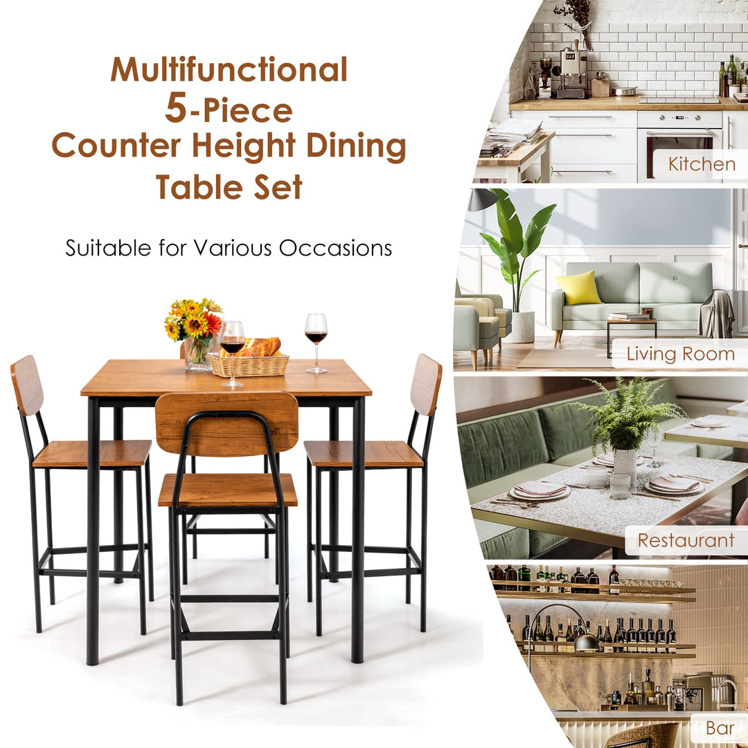 5-Piece Dining Table Set - Giantex