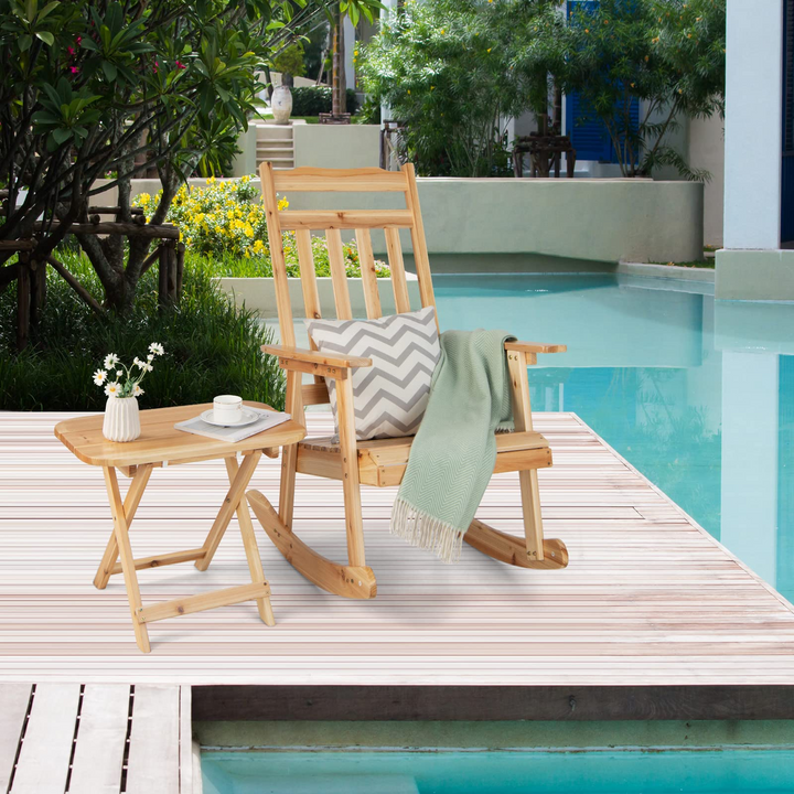 Giantex Outdoor Rocking Chairs Set - Front Rocking Chair