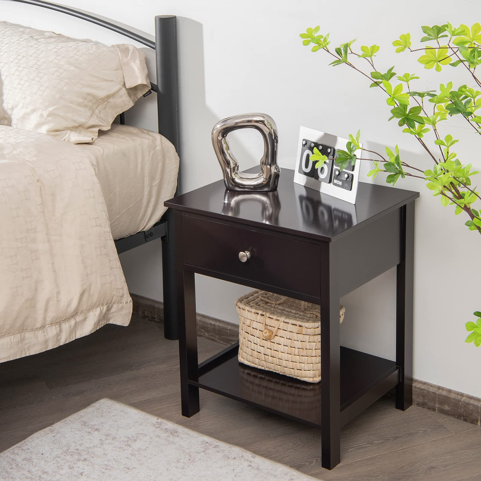 Multifunctional Bedside Sofa Side Table, Accent Home Furniture w/Stable Frame