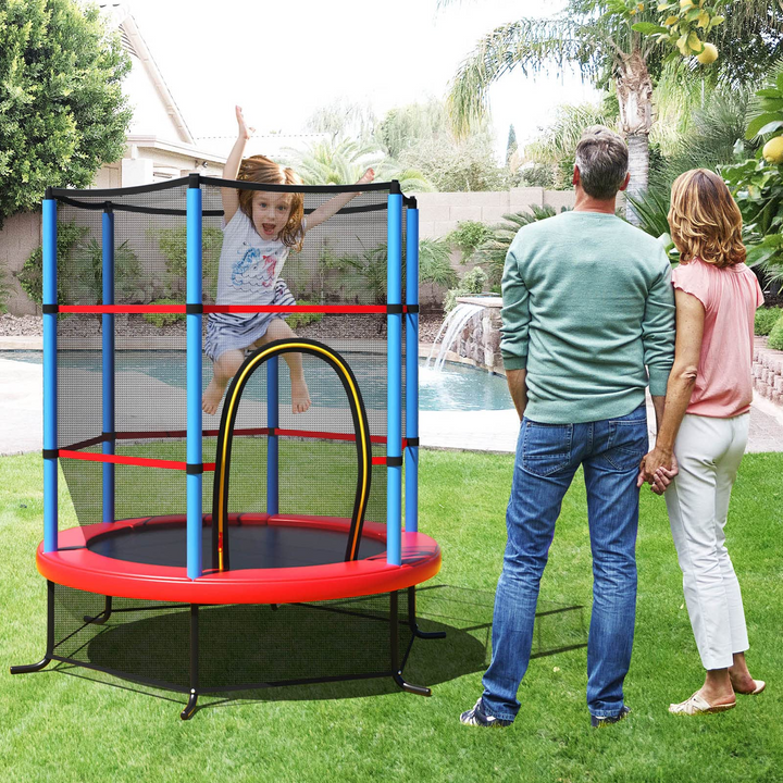55" Kids Trampoline with Safety Enclosure Net - Giantex