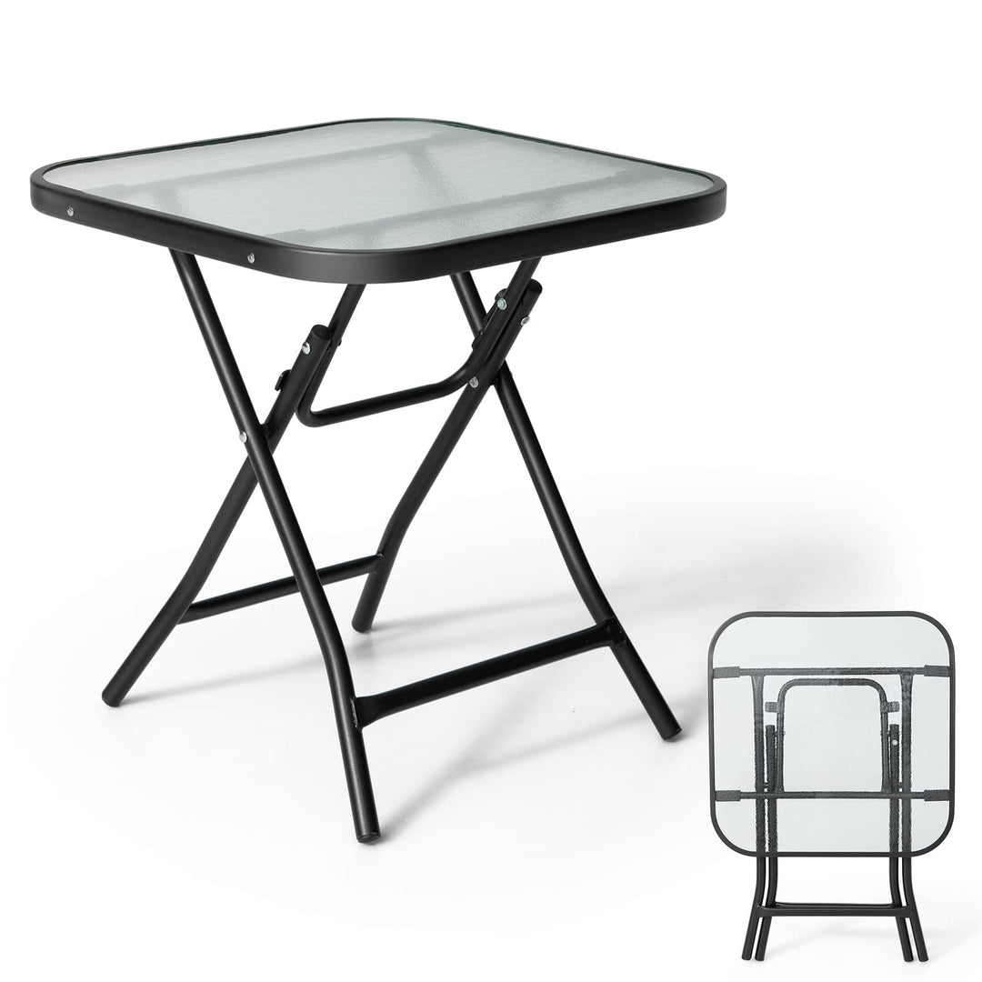 Giantex Folding Side Table, Square Small Patio Table