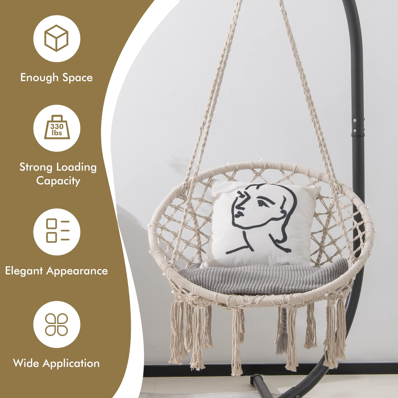 Hammock Chair with Led Lights - Giantex