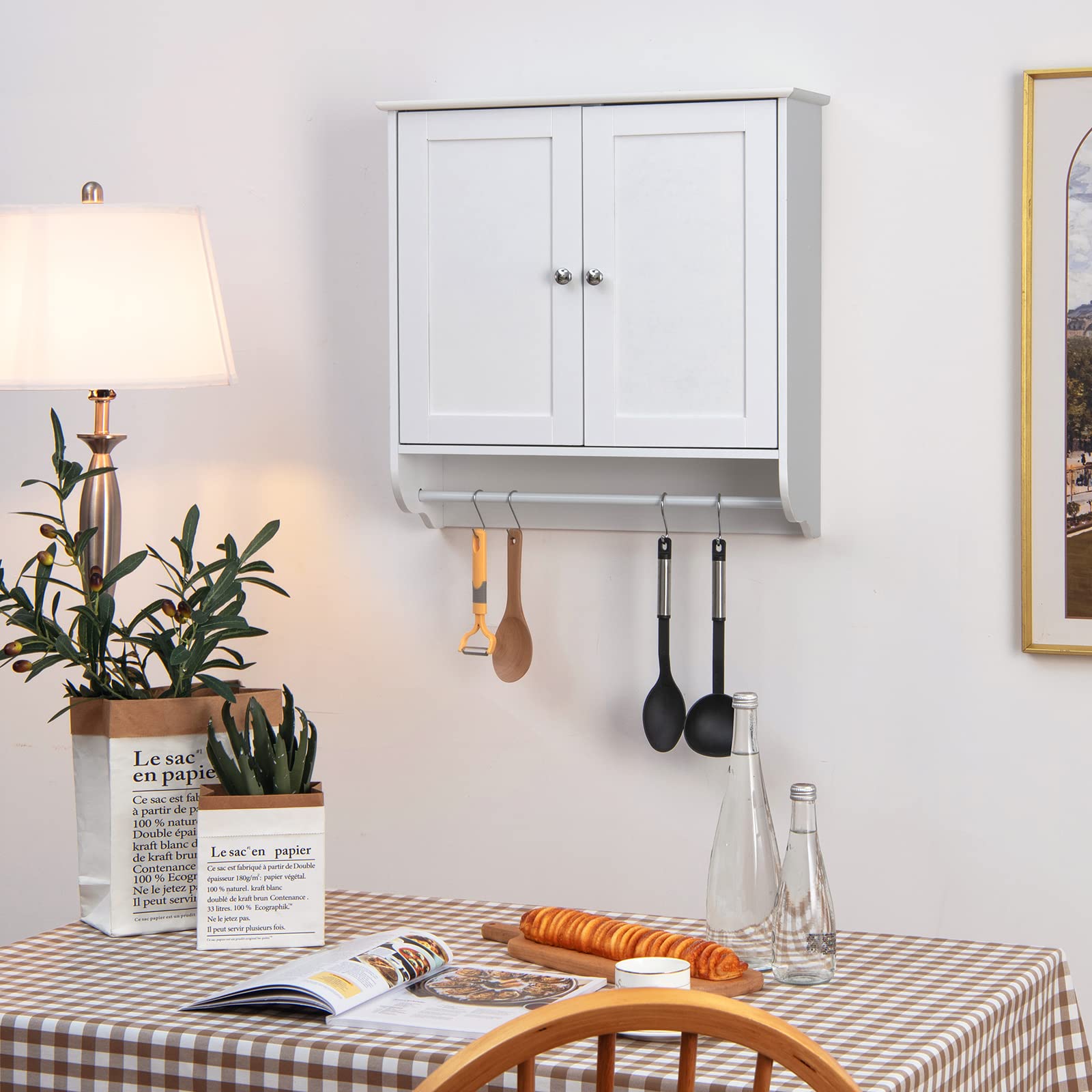 Giantex Bathroom Cabinet Wall Mounted - Over The Toilet Medicine Cabinet with Double Doors