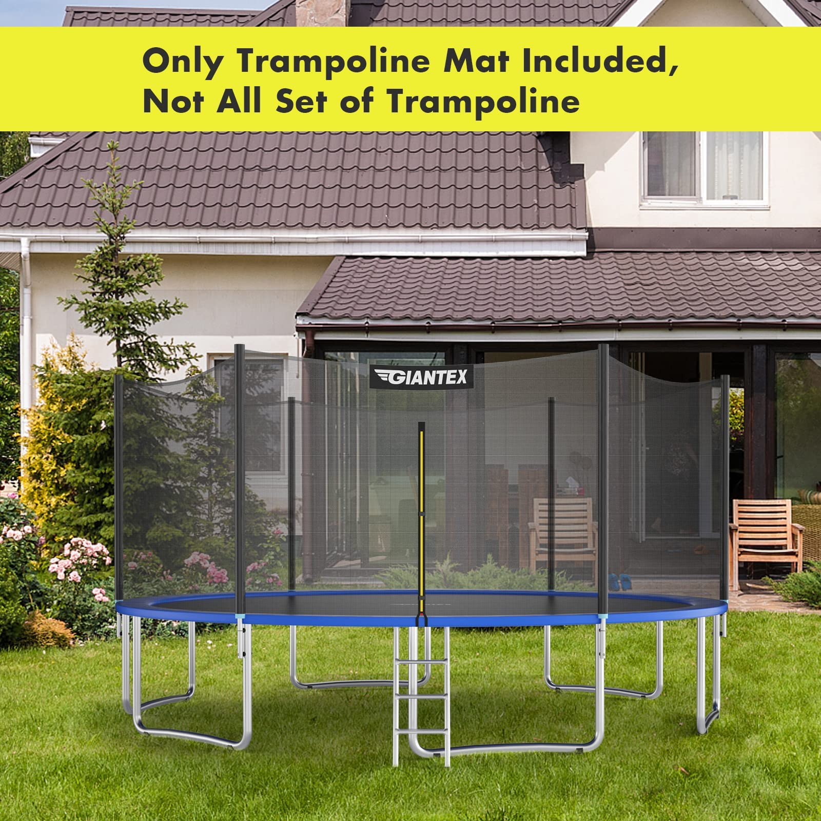 Replacement Trampoline Mat, High-Elastic PP Weather-Resistant Mat Fits 8 10 12 14 16ft Round Frame