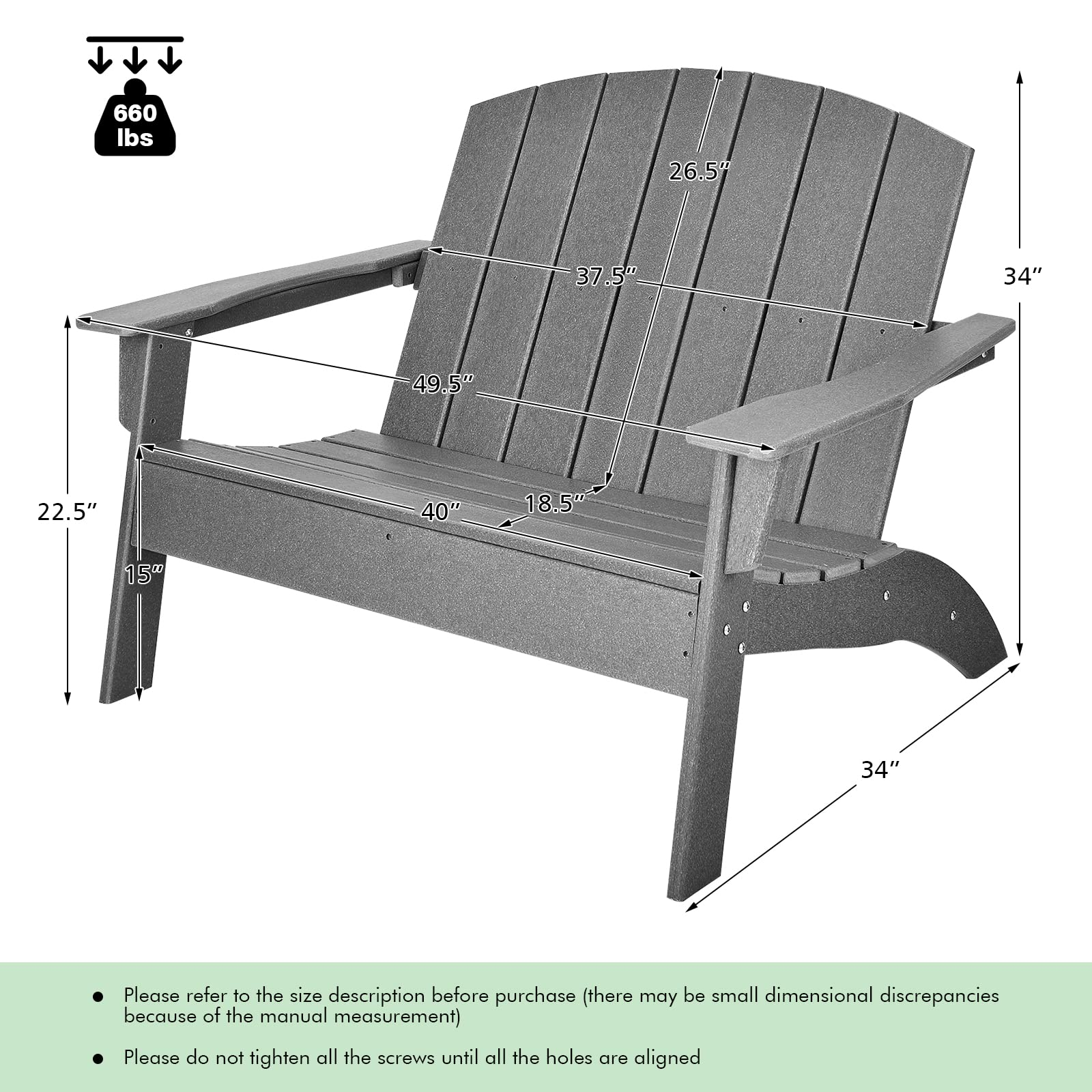 Giantex Adirondack Chair Outdoor Loveseat