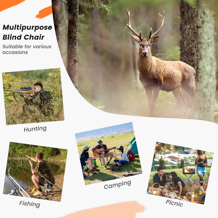 Giantex Swivel Hunting Blind Chair - Foldable 360° Hunter Chair with Oversized Duck Feet