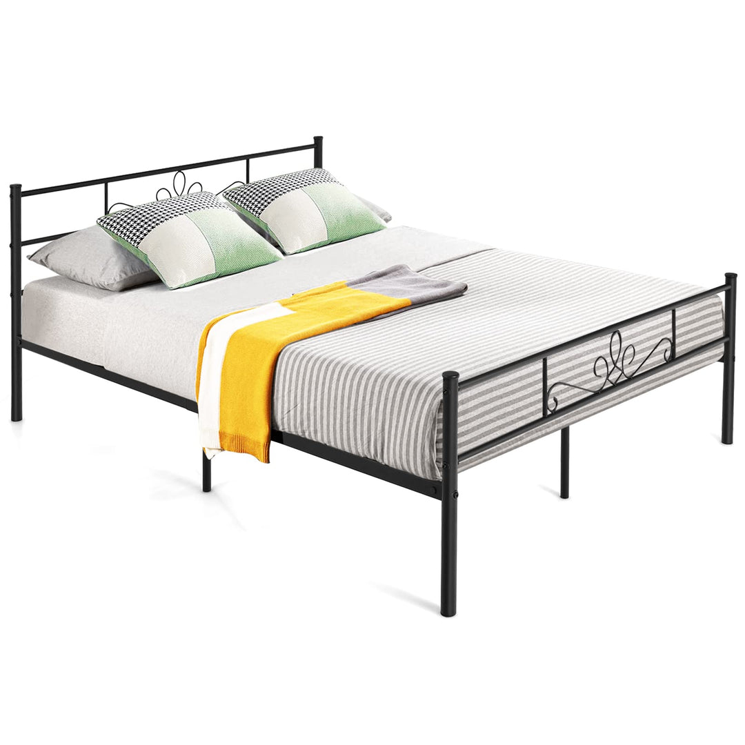 Mattress Foundation w/Heavy Duty Steel Slat Support, No Box Spring Needed