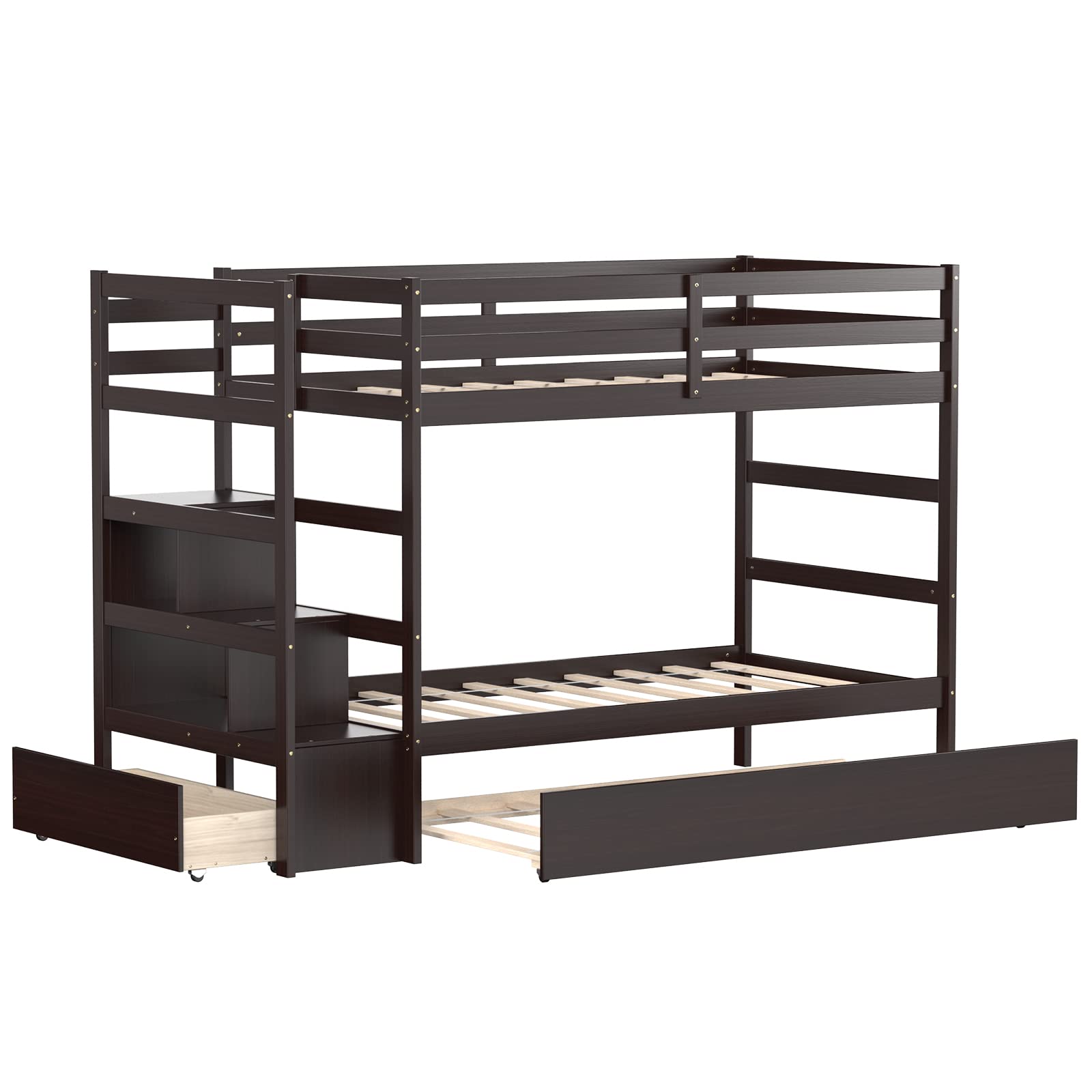 Giantex Twin-Over-Twin Bunk Bed with Trundle