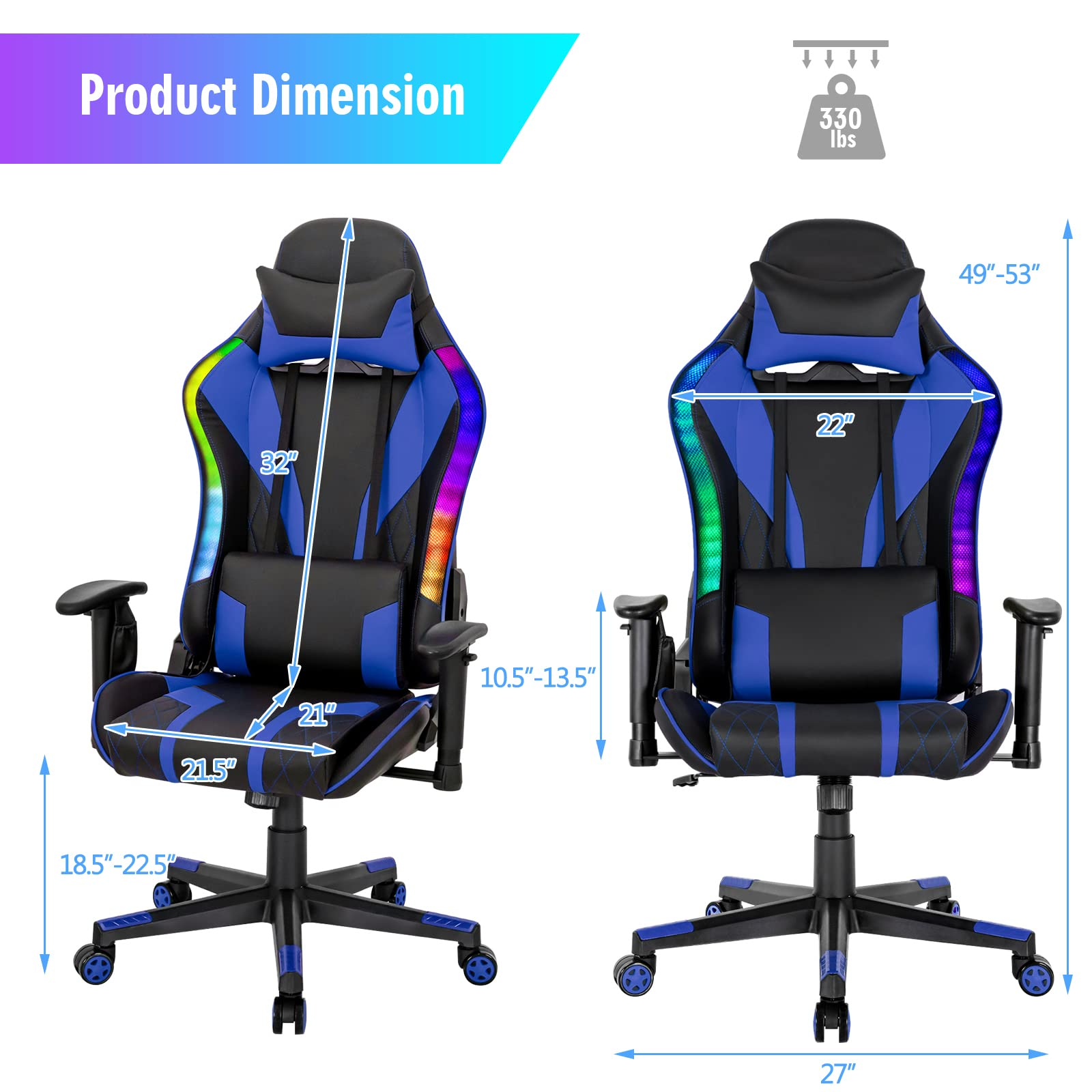 Giantex gaming online chair pink